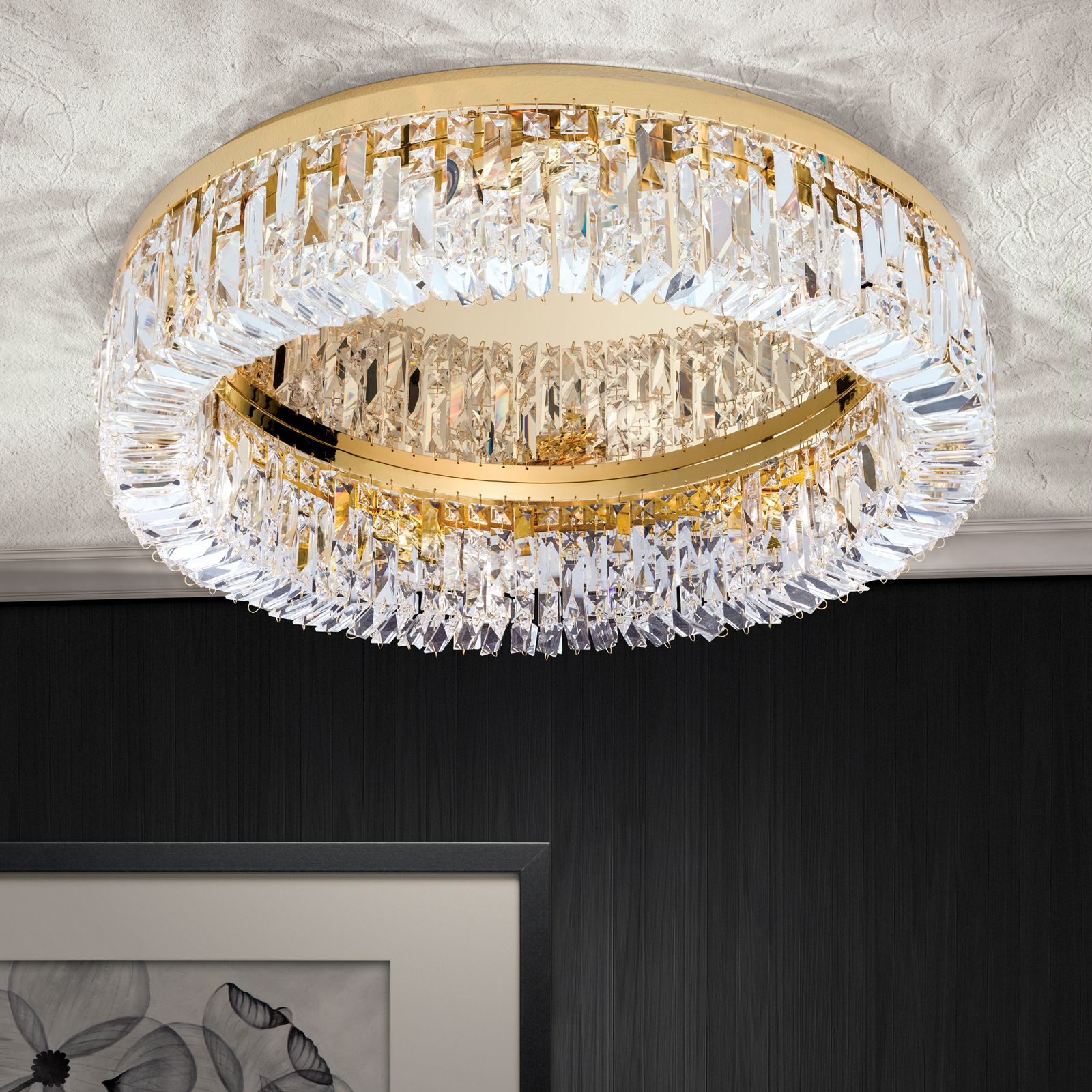 RING ceiling light, 60cm, 24K gold plated