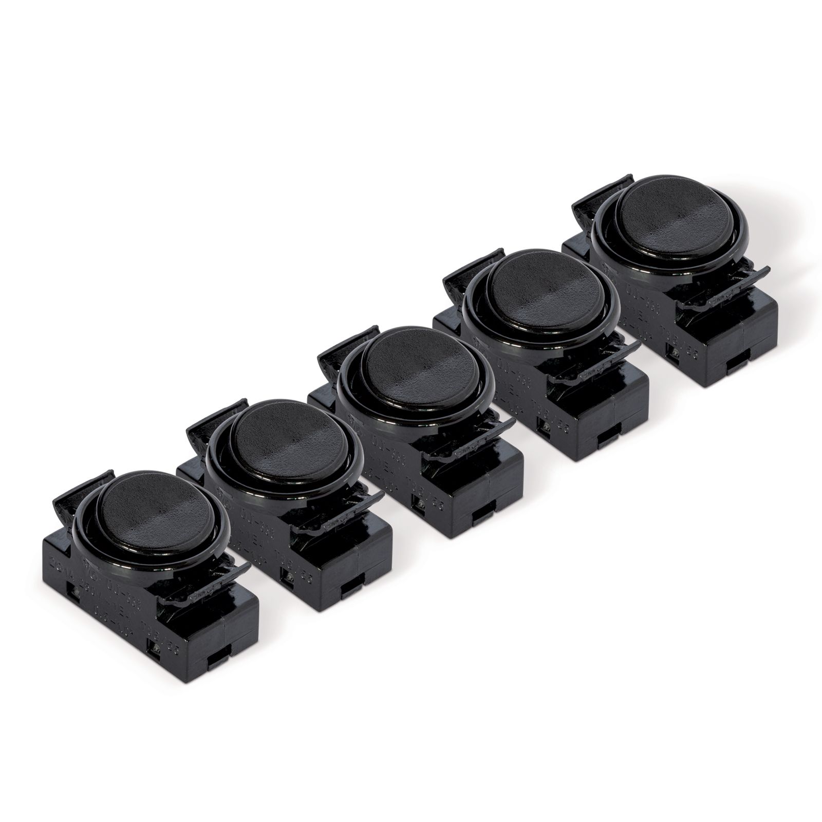 Einbauwippschalter, Schwarz, 5 Stück