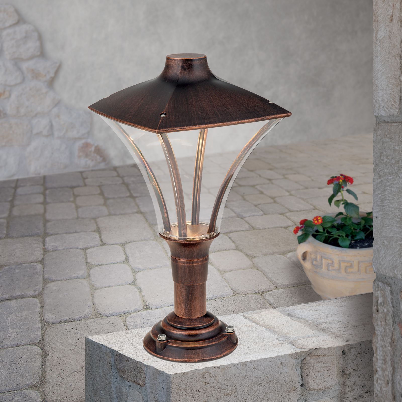 LED Outdoor Light DAIKO, Black copper, H54cm