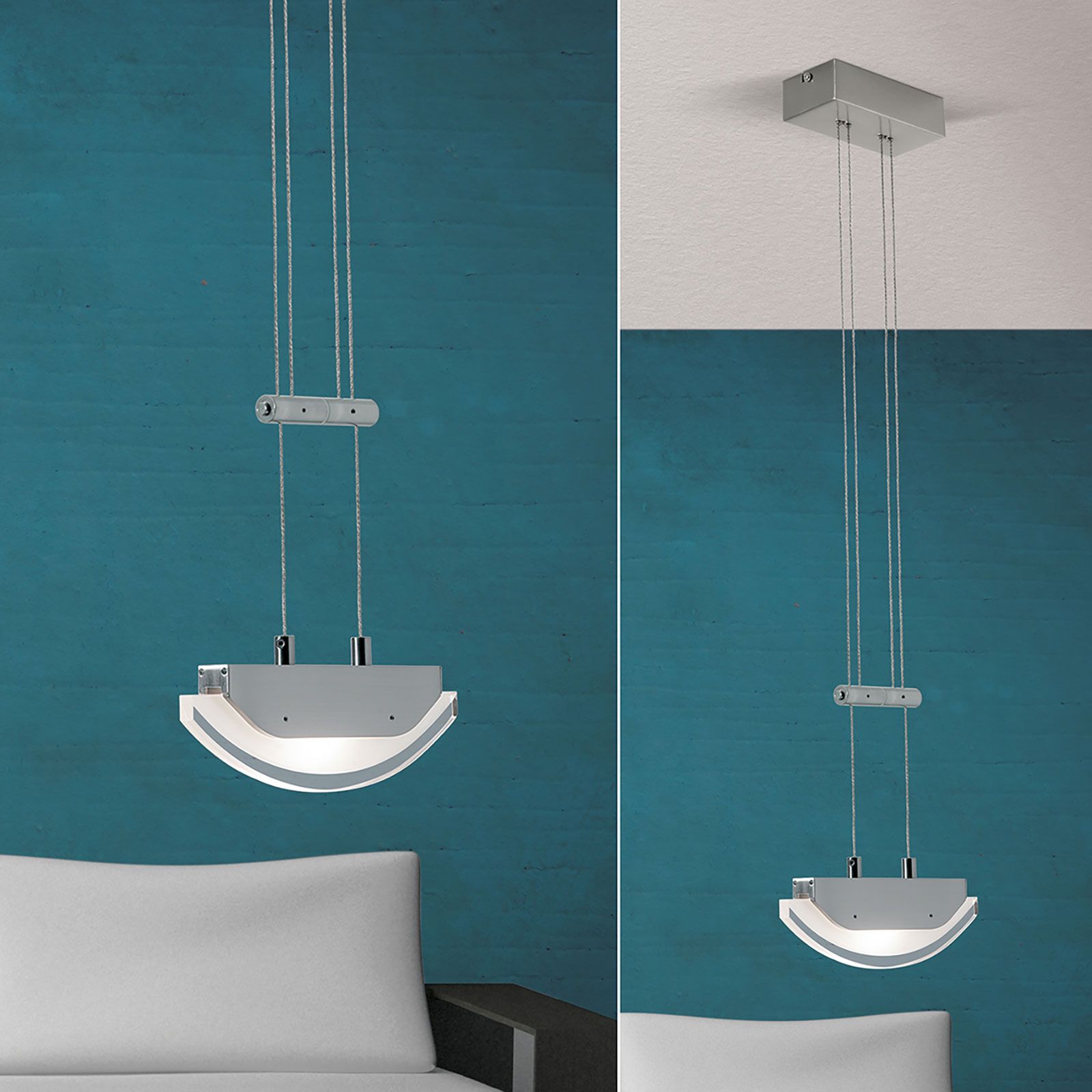 LED pendant light SWORD, Satin