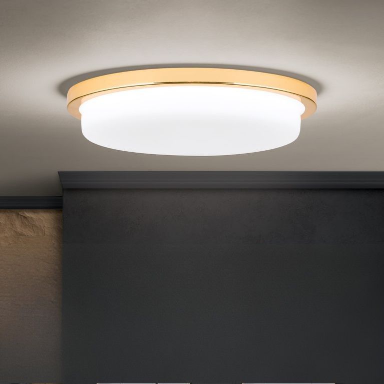 LED ceiling light LEROX, gold, Ø 30cm