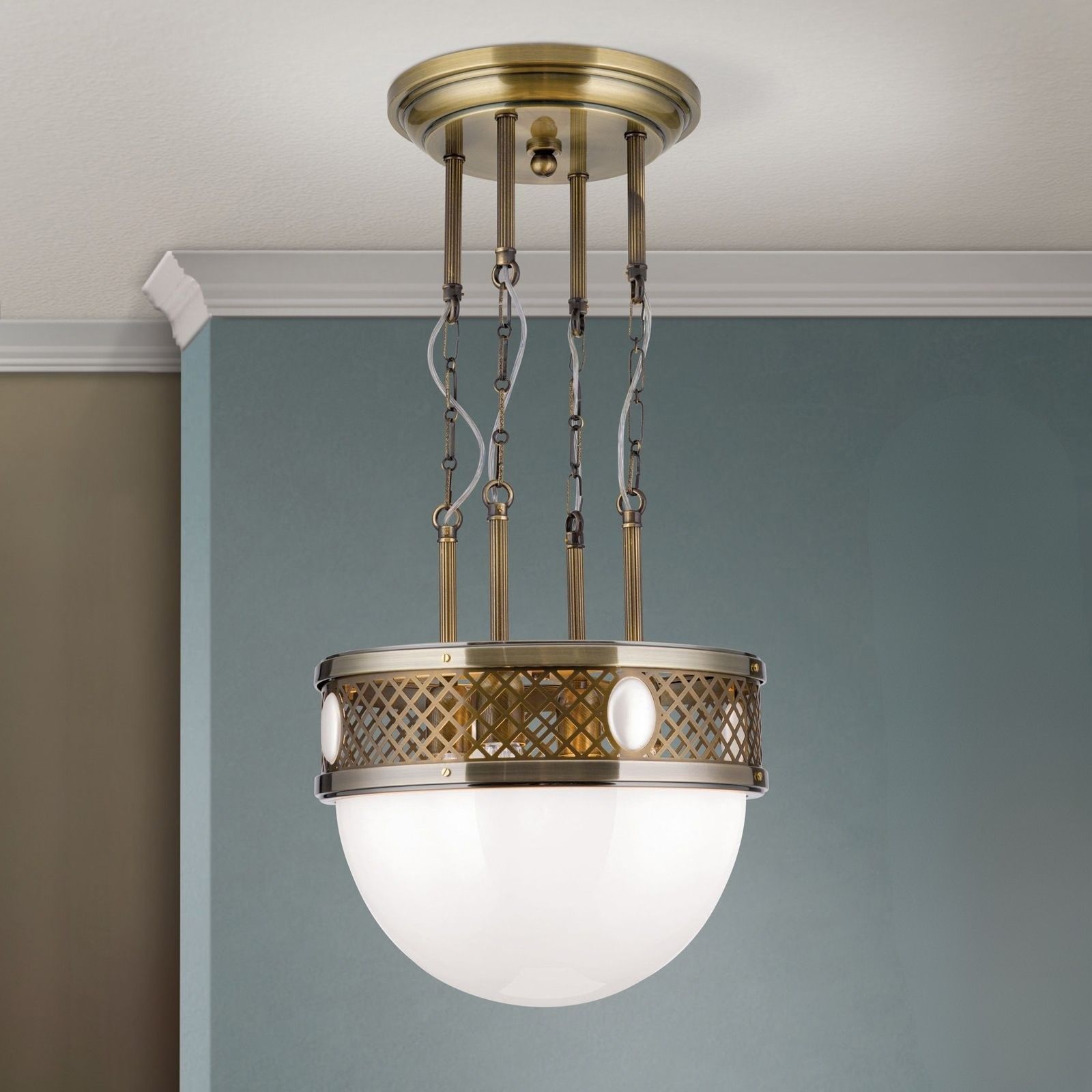 Alt Wien Pendant, Antique Brass finish, 40cms