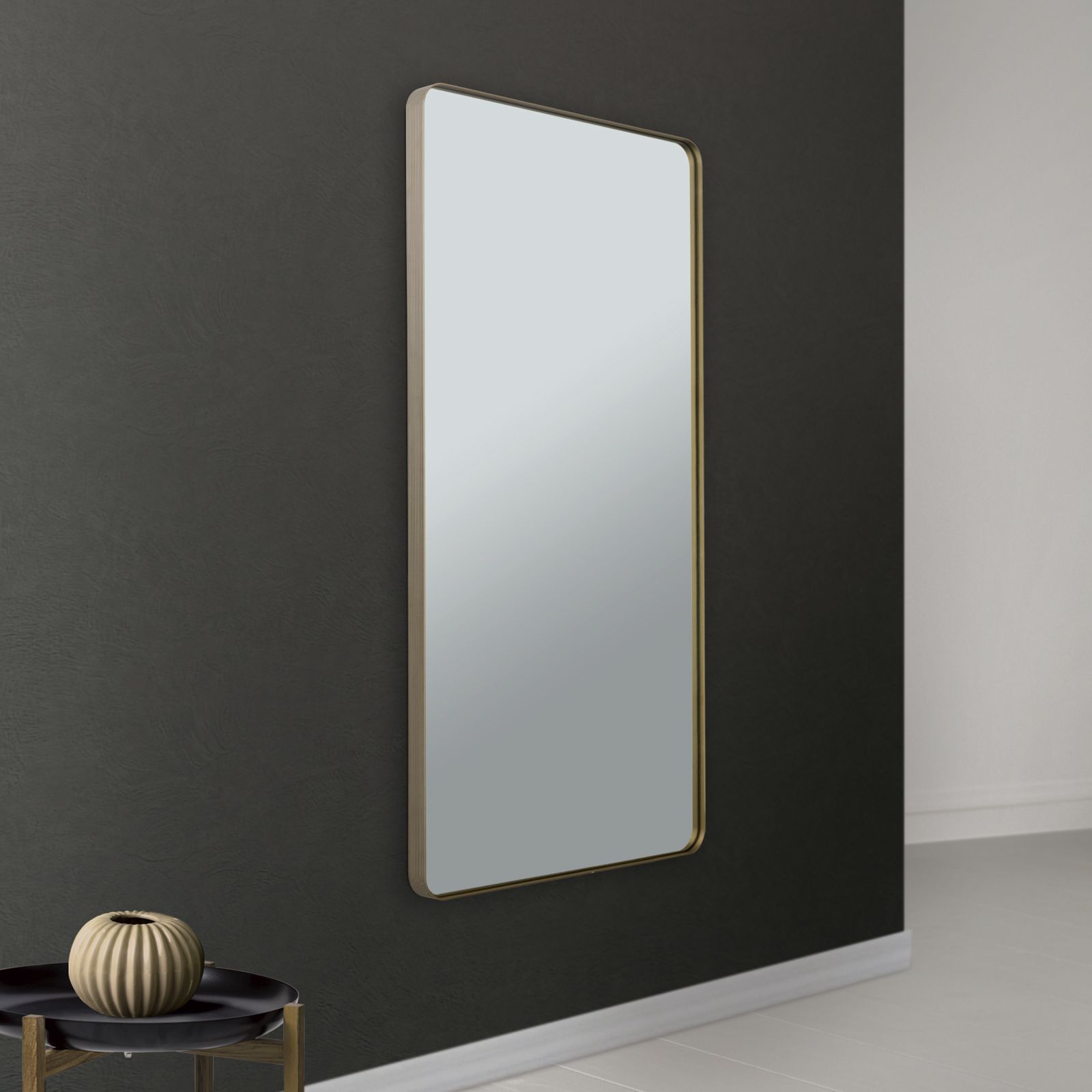 Zrcadlo CARLO, 152x76cm, zlatý matný elox