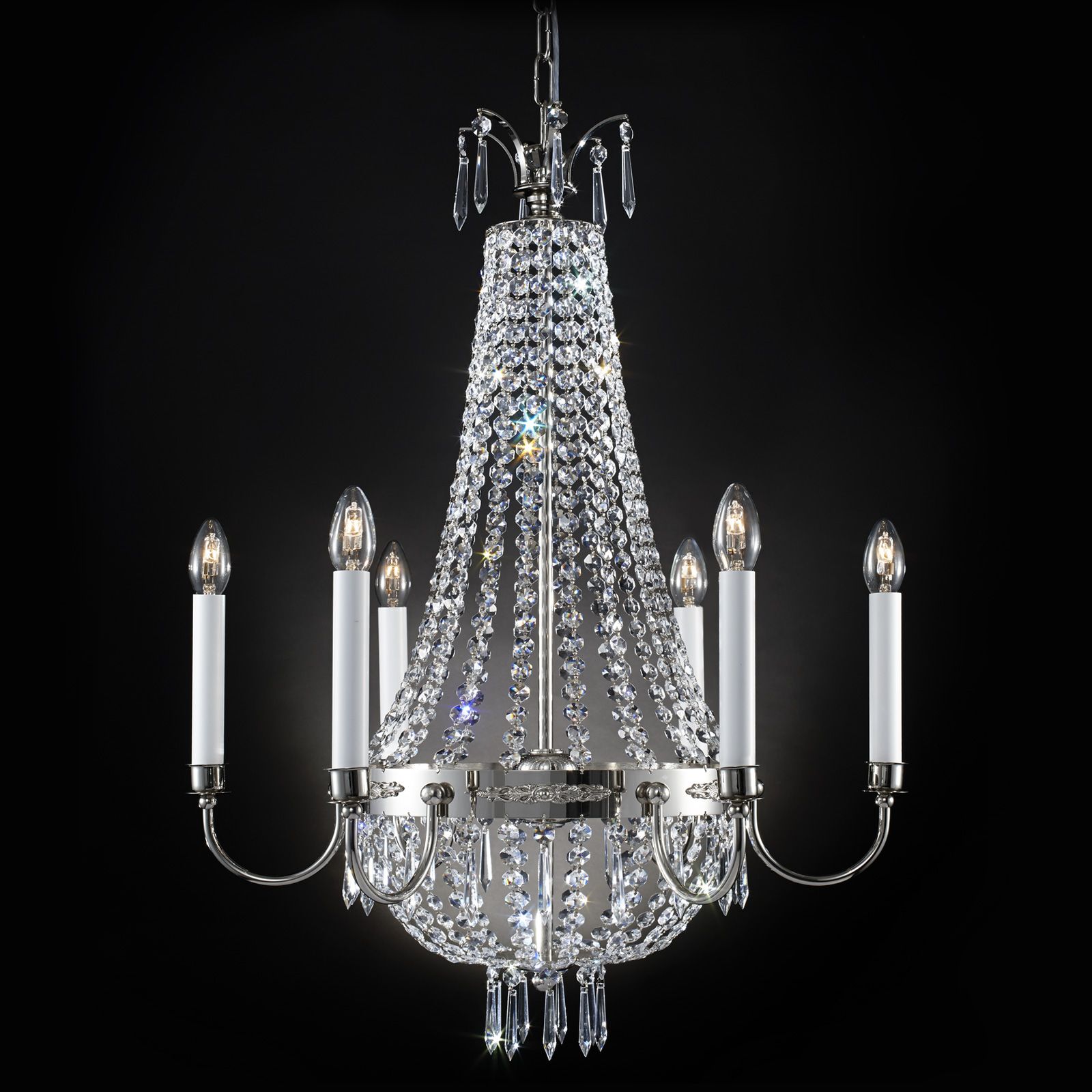 Kronleuchter EMPIRE CRYSTAL, altsilber, 62 cm