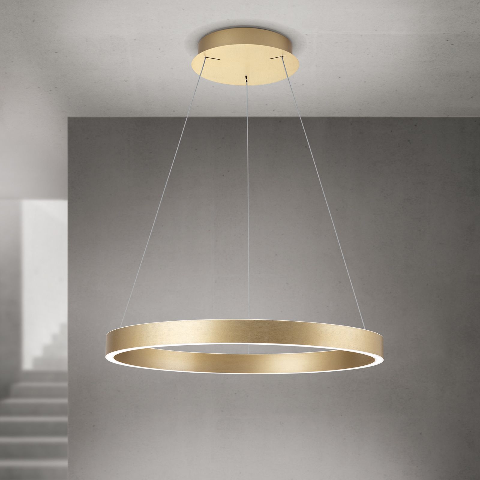 Pendant lamp KOLK, Ø 60cm, gold matt