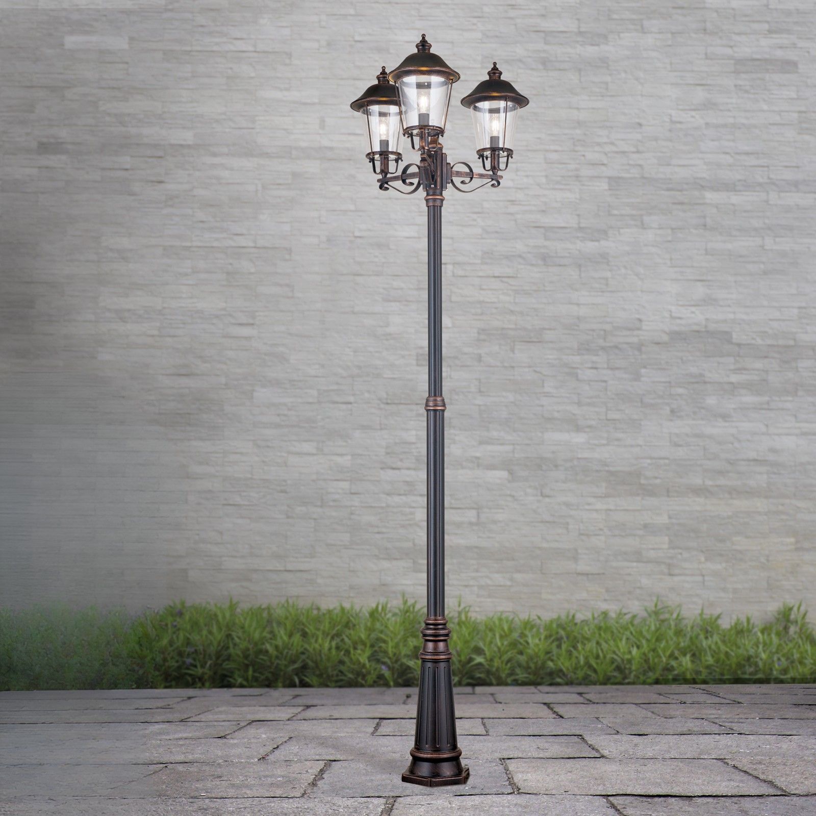 Venkovní světlo KENZO, černá měď, V260cm