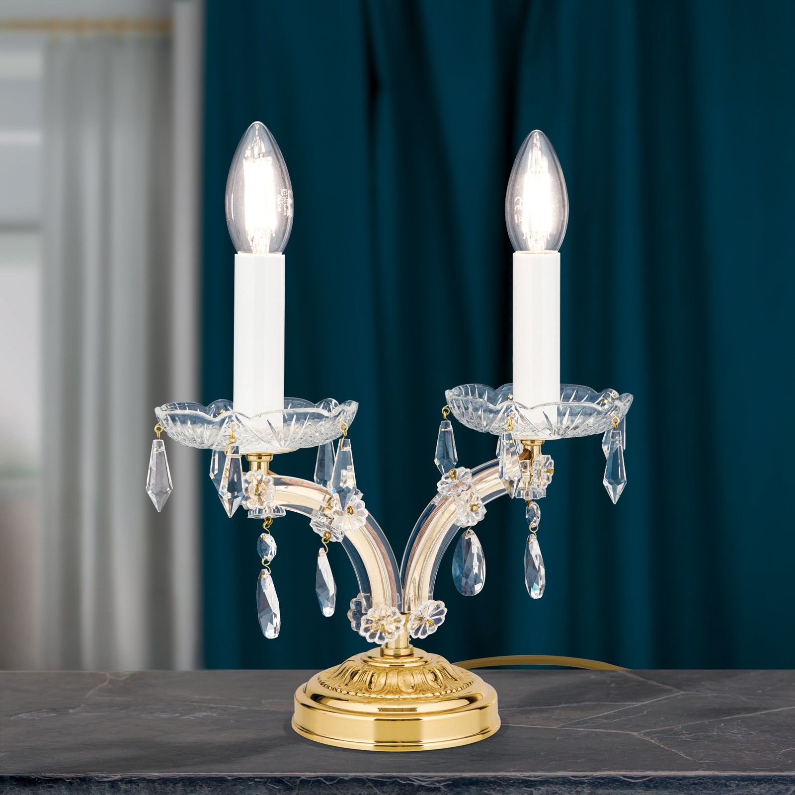 Stolní lampa MARIA THERESIA, 2-žárovka, zlatá