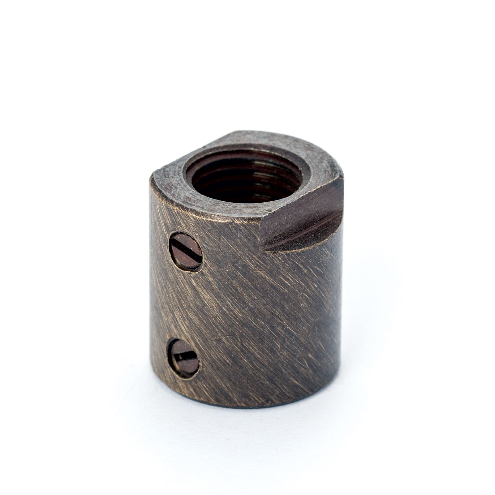 Muffe mit 2 Stellschrauben, M10x1, Patina