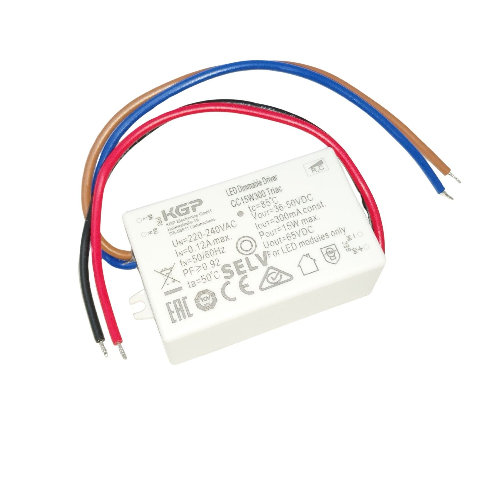 Driver 15g KGP CC15W300 Triac 300mA 15W, dimmable