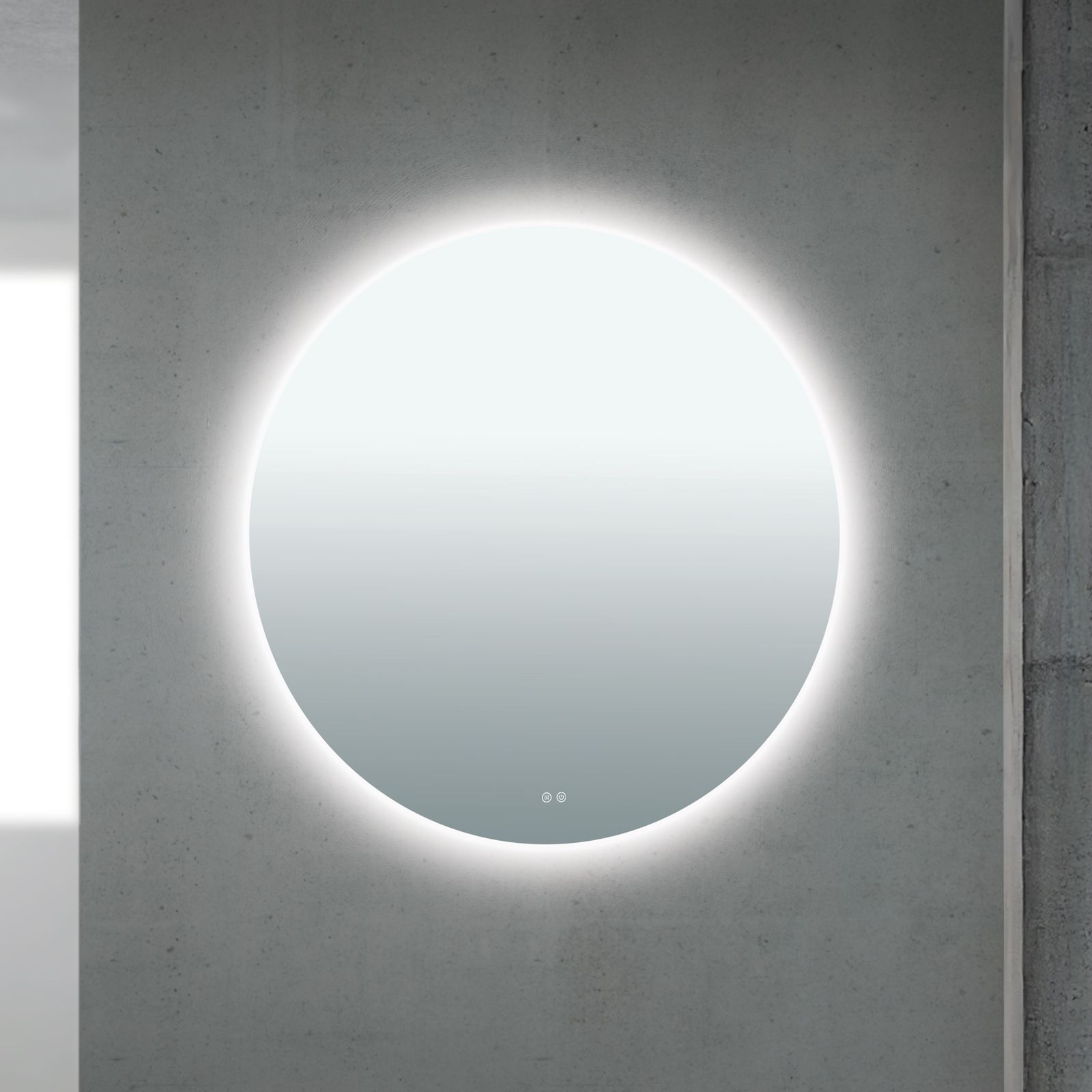 LED Spiegel FOCUS, Ø100cm, mit Anlaufschutz