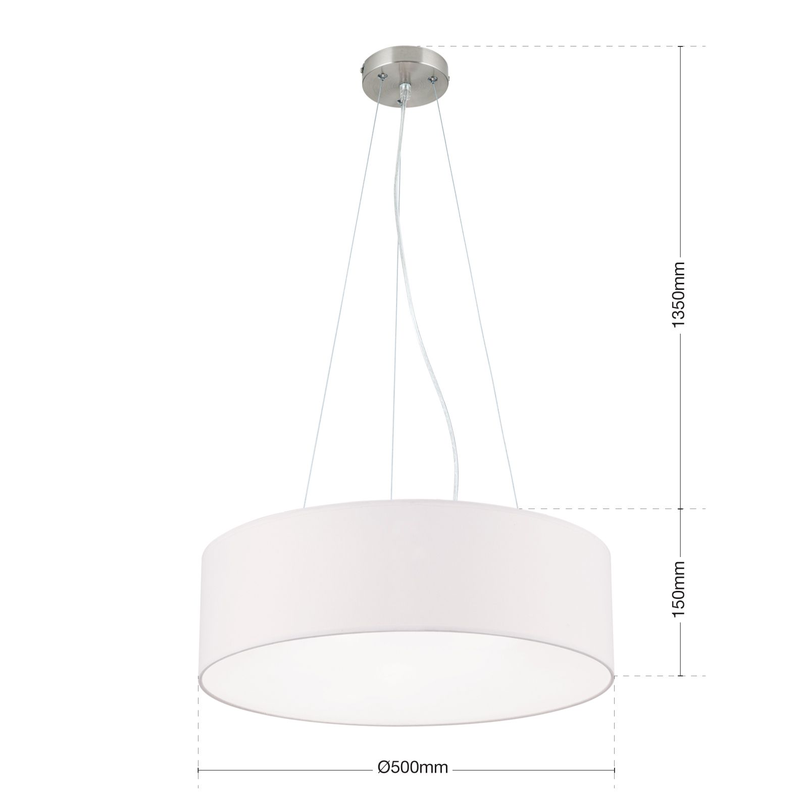 Ufo pendant light with white shade