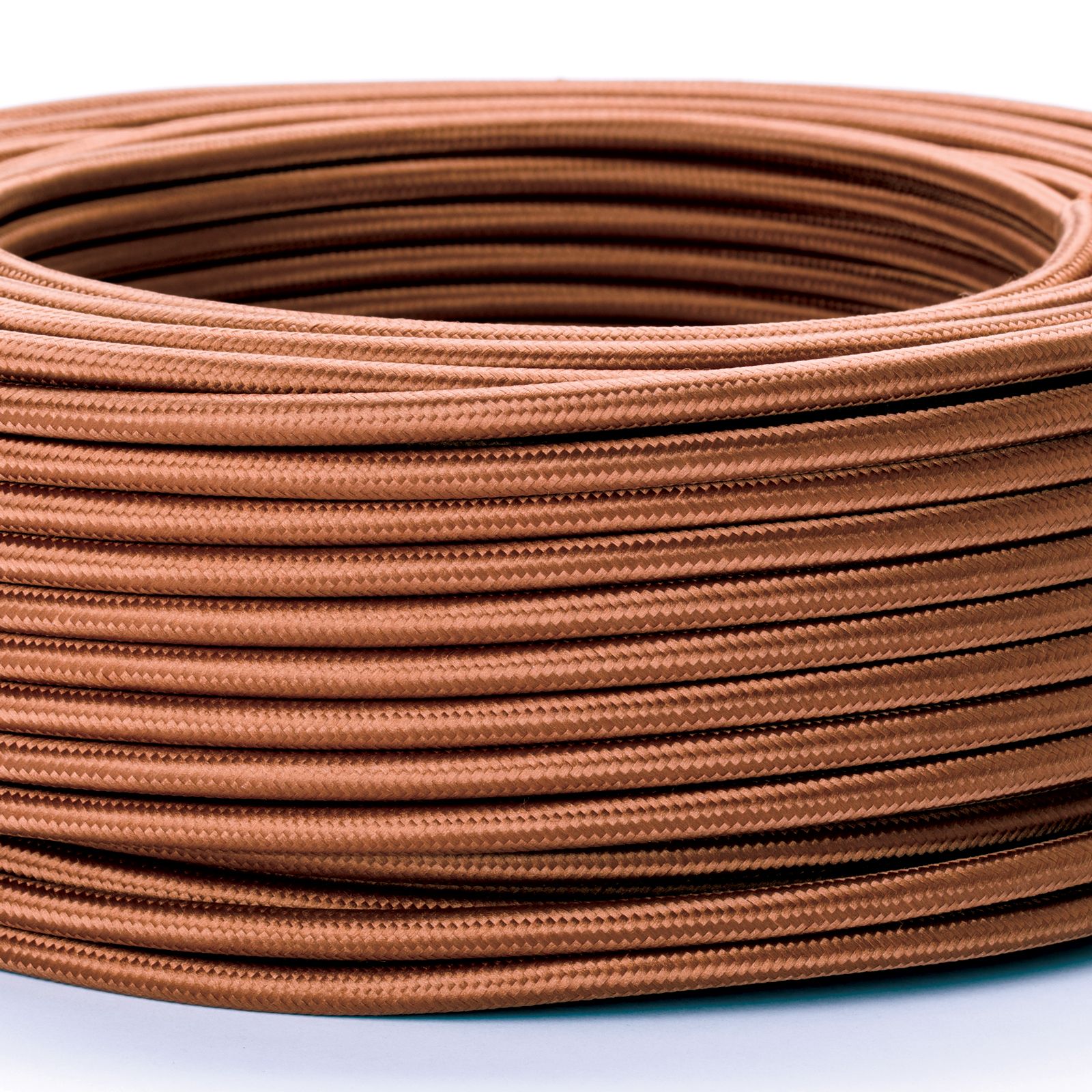 Kabel, Textil, 3x0,75mm², 1 m, Braun