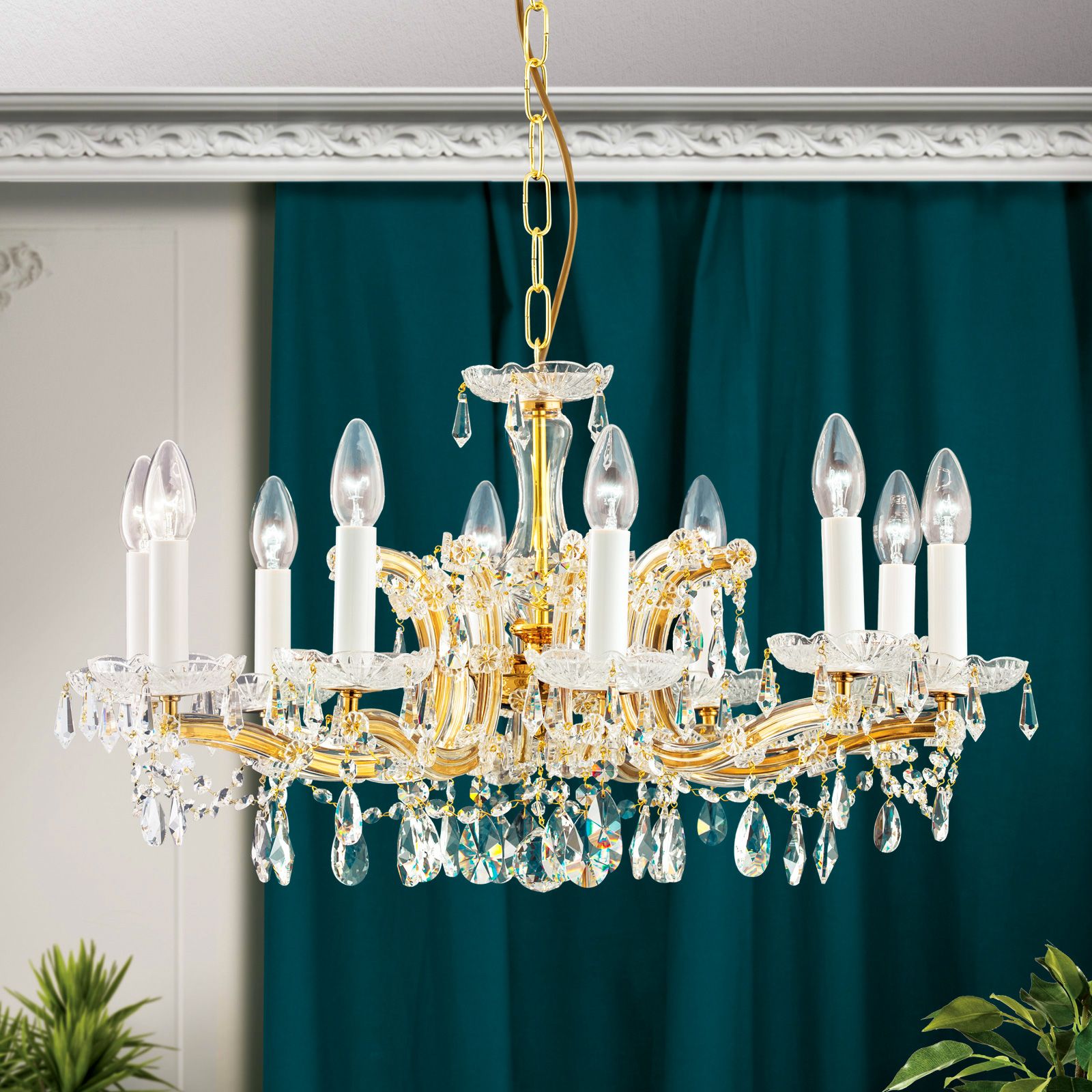 Luster MARIA THERESIA, 10-flammig, Gold