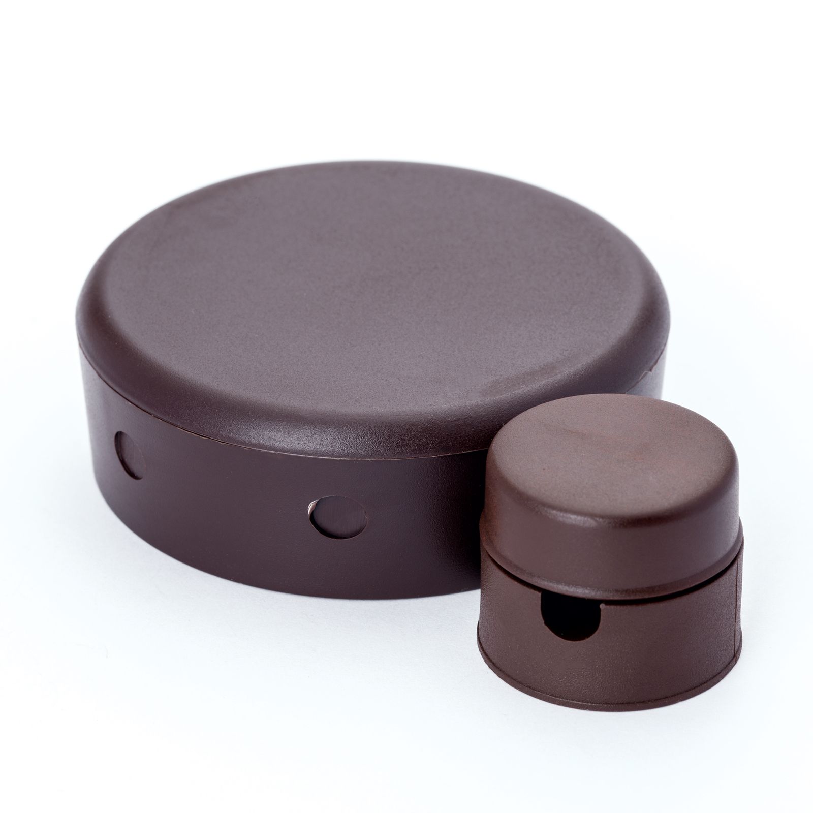 Distributor canopy set incl. 1 pin for ceiling, PVC, Ø 70 mm, brown
