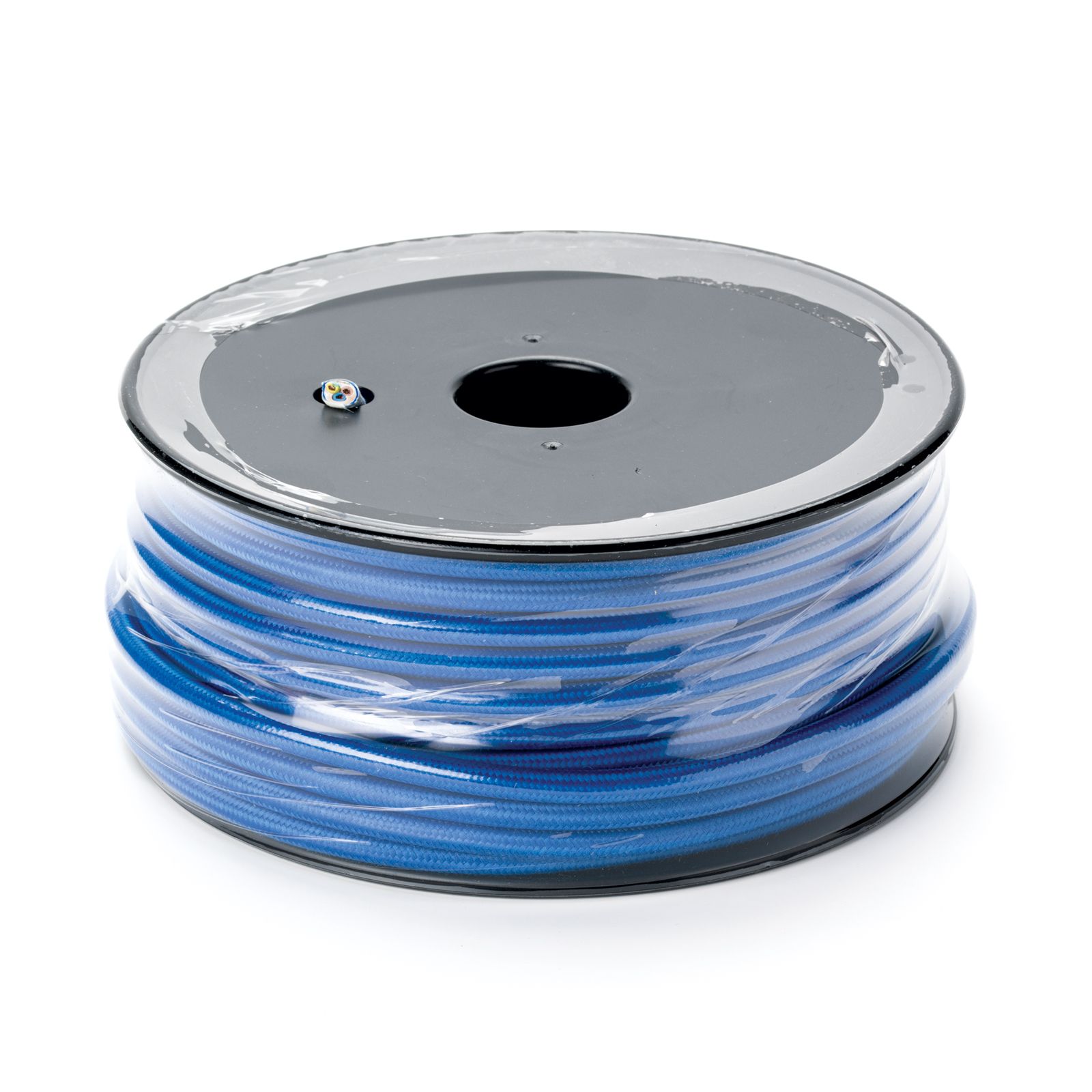 Cívka kabelu, textilní, 3x0,75 mm², 30 m, modrá