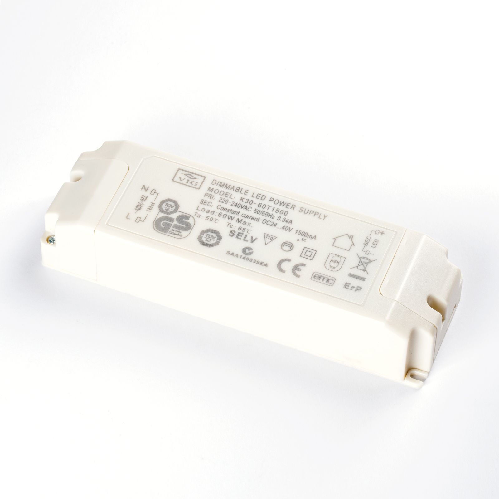 Driver 60d VIG K30-60T1500 1500mA 24-40V, dimmbar