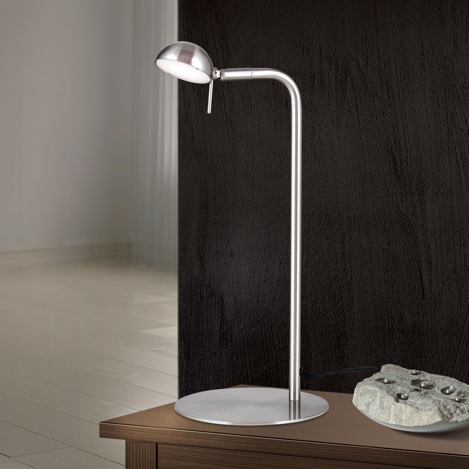 LED table lamp STUDENT with movable head, satinated finish