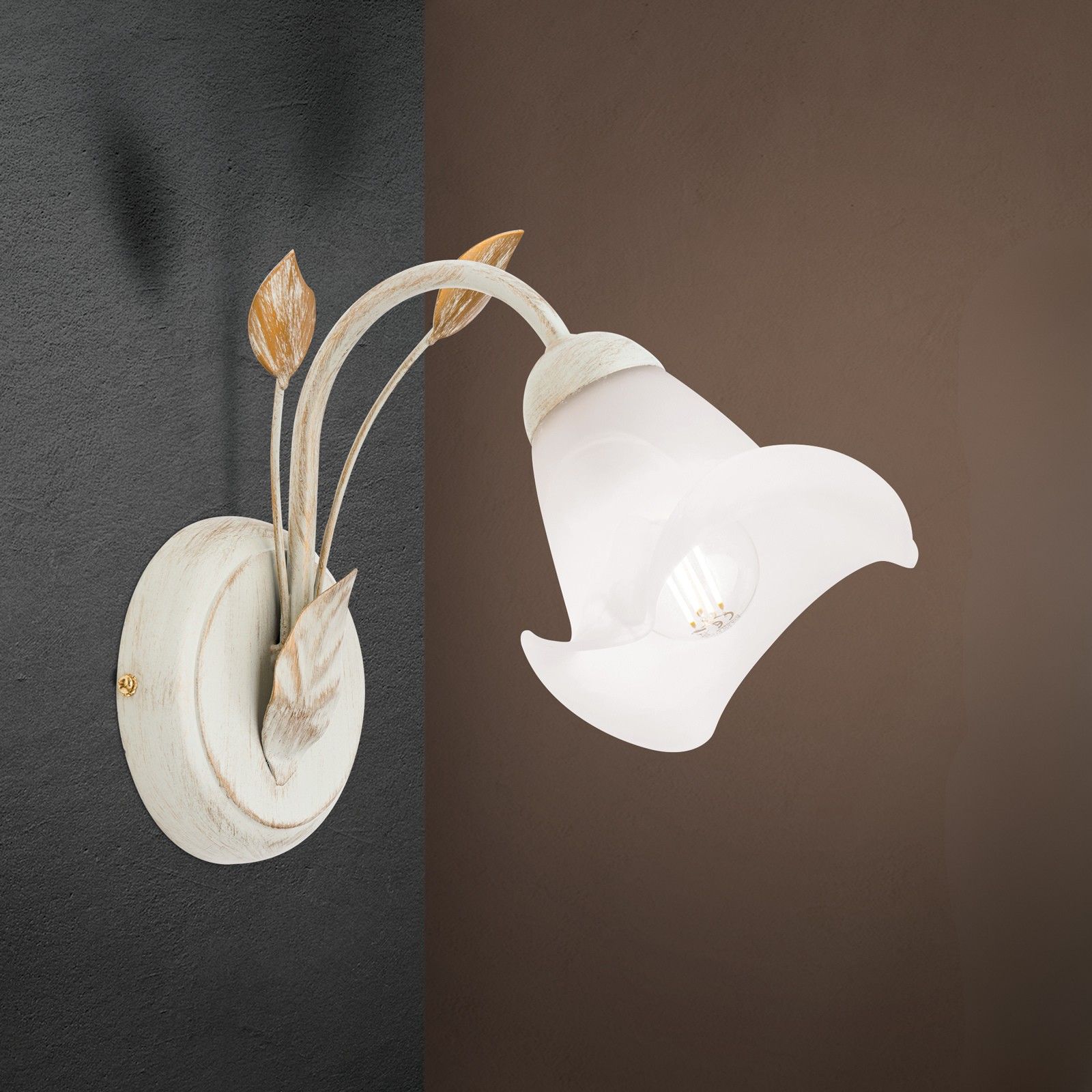 Wall light SISI, ivory-gold