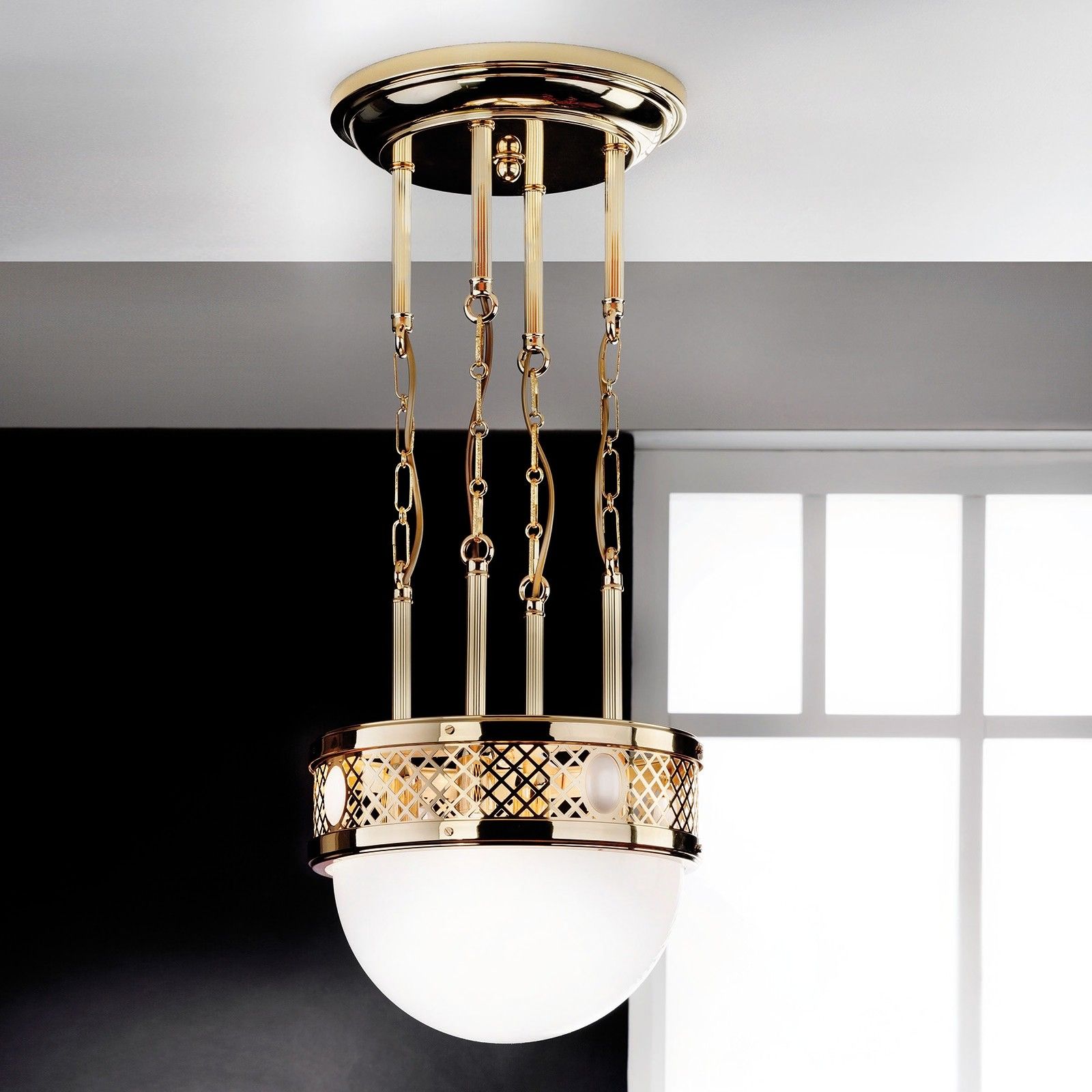 Pendant lamp ALT WIEN, shiny brass, 32cm