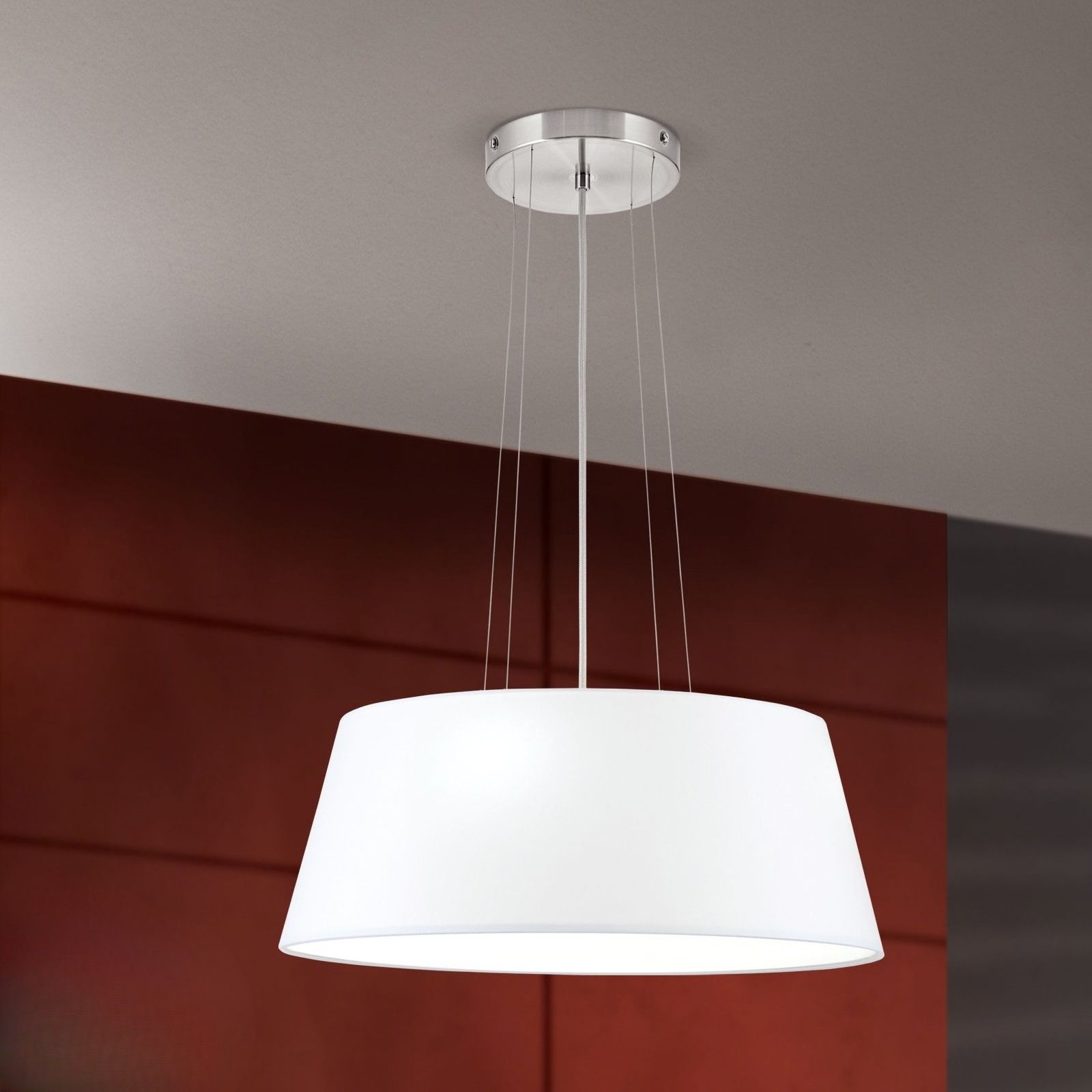 Hängeleuchte SHADE, Satin, mit konischem, weißem Schirm, Ø 50cm