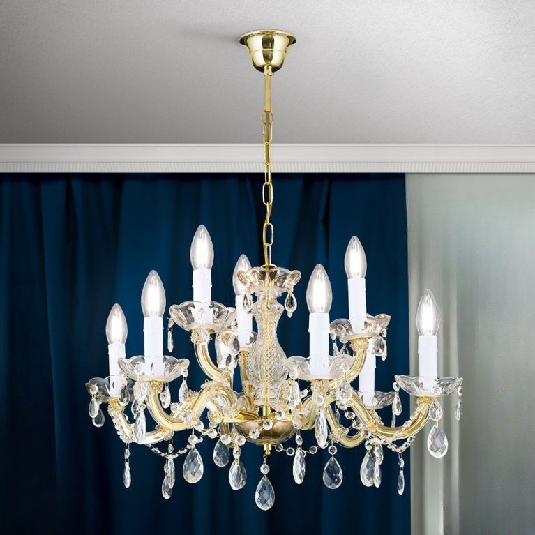 Chandelier MARIE CLAIRE, 9-flames, gold