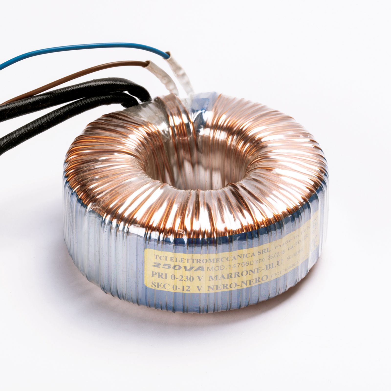 Toroidal transformer 250VA Mod.147560 incl. mounting kit, dimmable