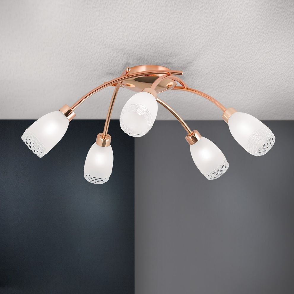 Deckenleuchte CARLA, 5-flammig, Rose-Gold glänzend