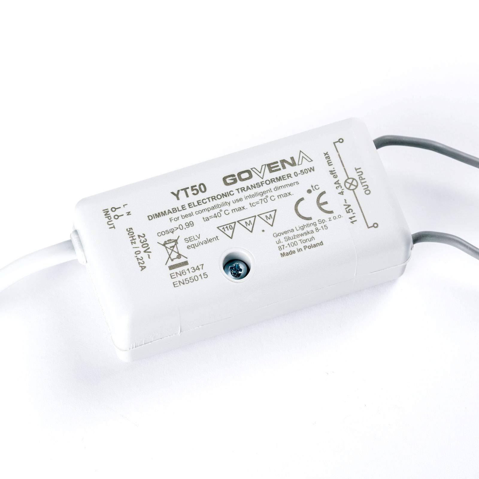 Transformer 50c GOVENA YT50 0-50W, dimmable