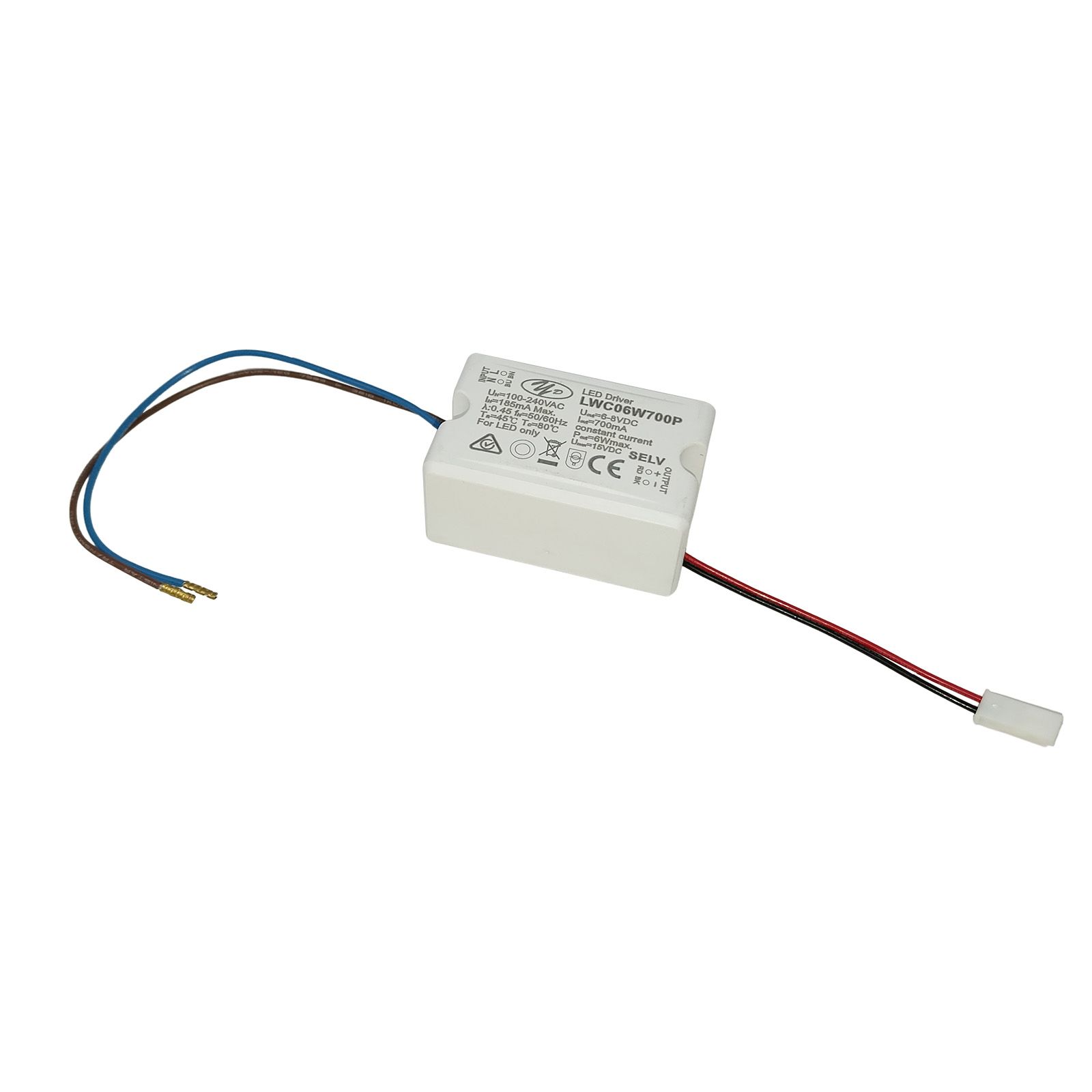 Driver 6f YUNDA LWC06W700P 700mA 6W, nicht dimmbar