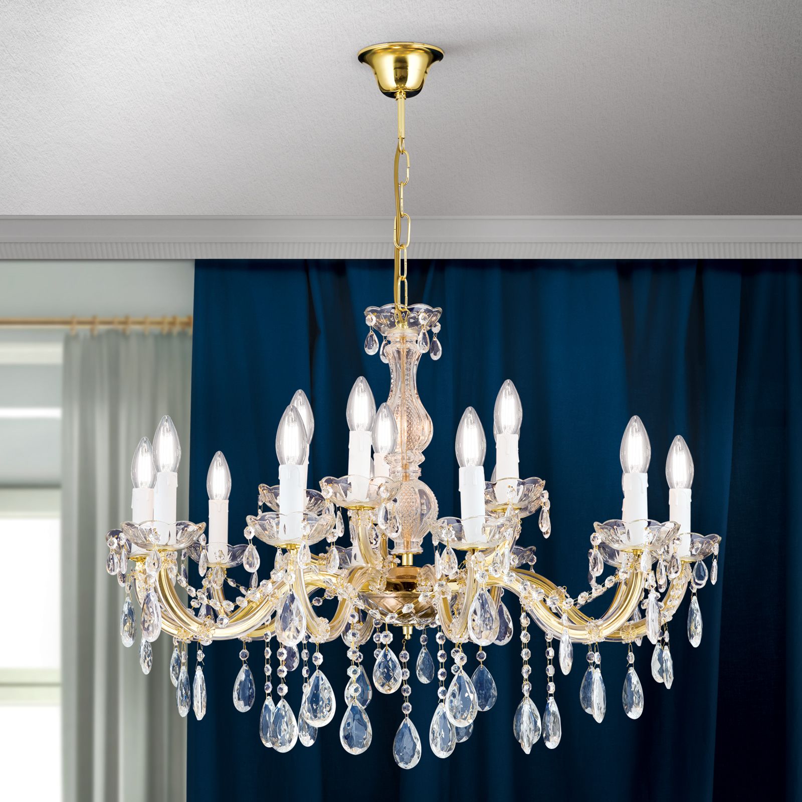 Luster MARIE CLAIRE, 15-flammig, Gold