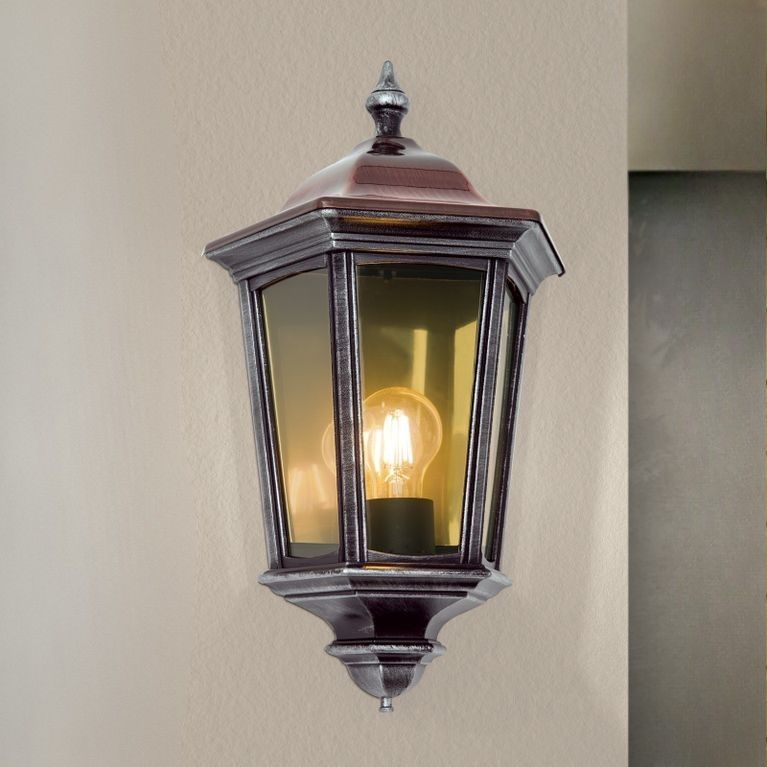 Wandaußenleuchte HERMINE, Schwarz silber