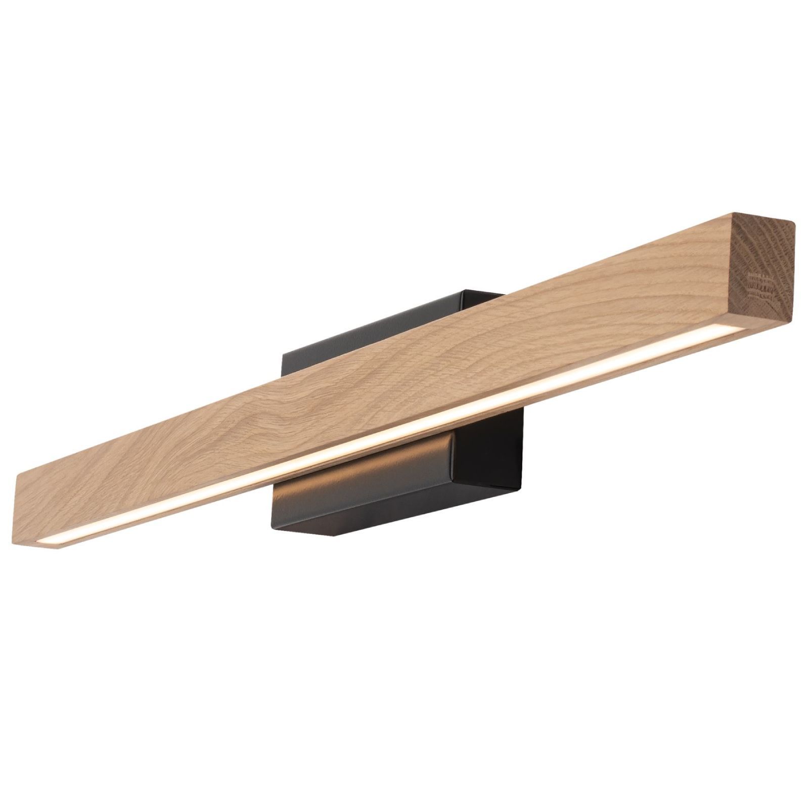 LED wall light SONAS, oak/black