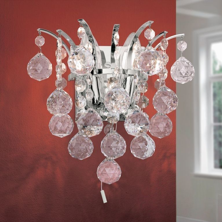 Wall light KRISTALL KLASSISCH, 2-flames, chrome
