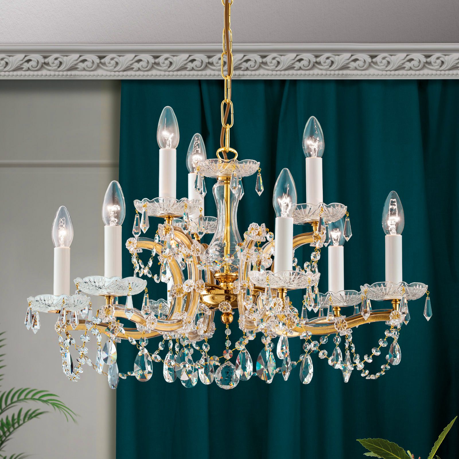 Luster MARIA THERESIA, 9-flammig, Gold