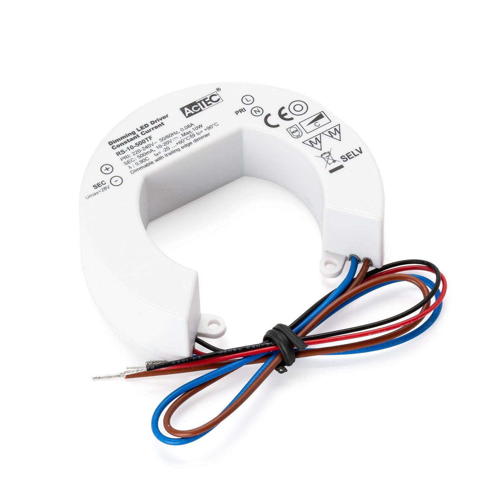 Driver 10h ACTEC RS-10-500TF, round, 500mA,10W, dimmable