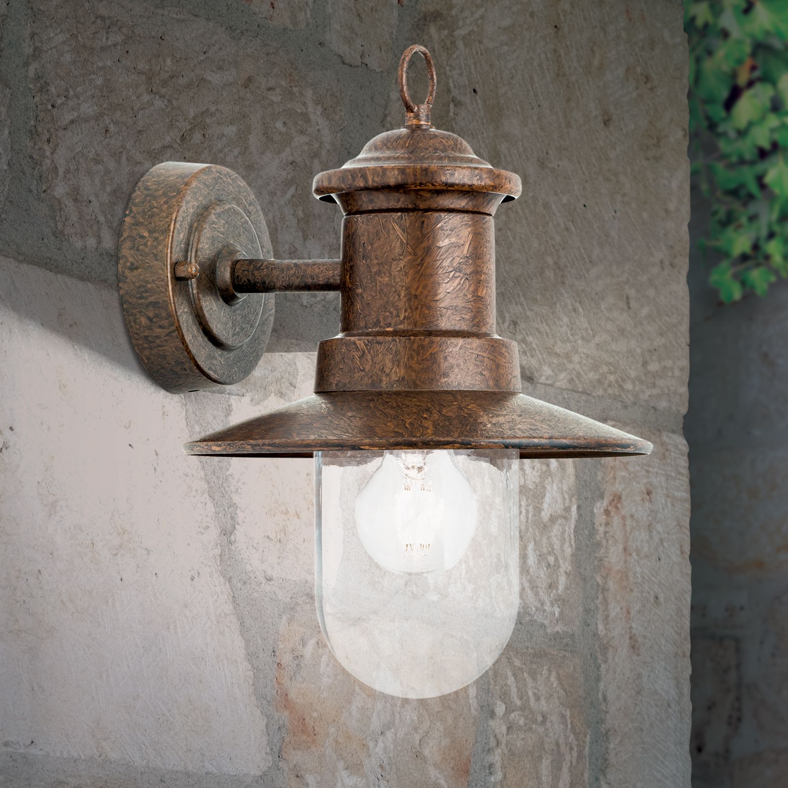 Outdoor wall light LEONIE, vintage/brown