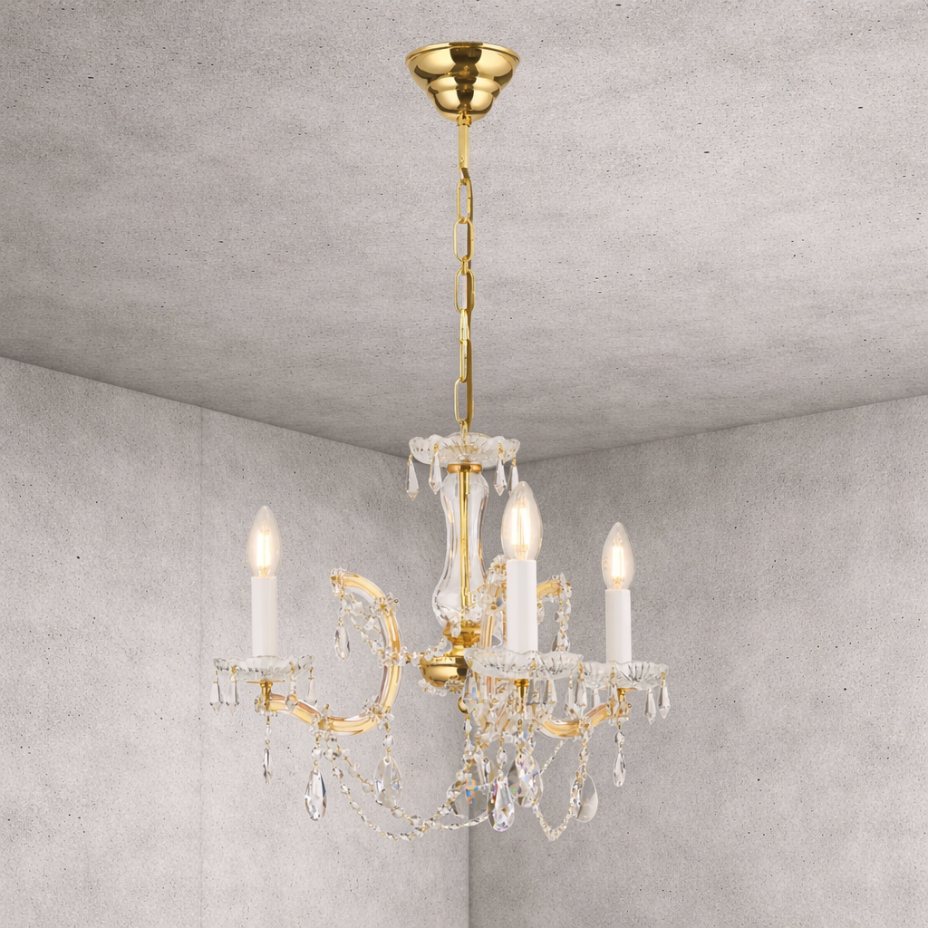 Luster MARIA THERESIA, 3-flammig, Gold