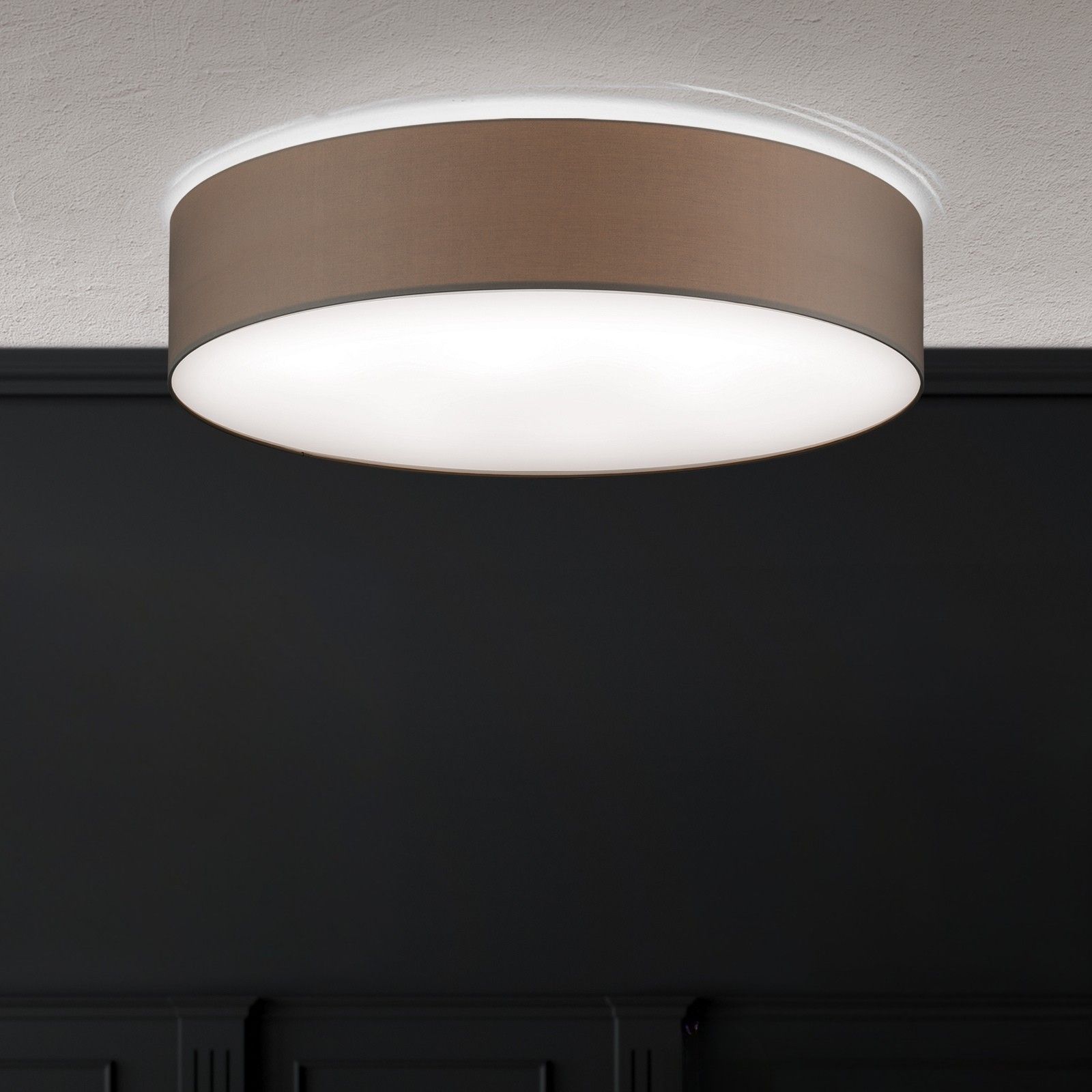 SHADE LED stropní svítidlo, s válcovým, hnědým stínidlem, Ø 40cm