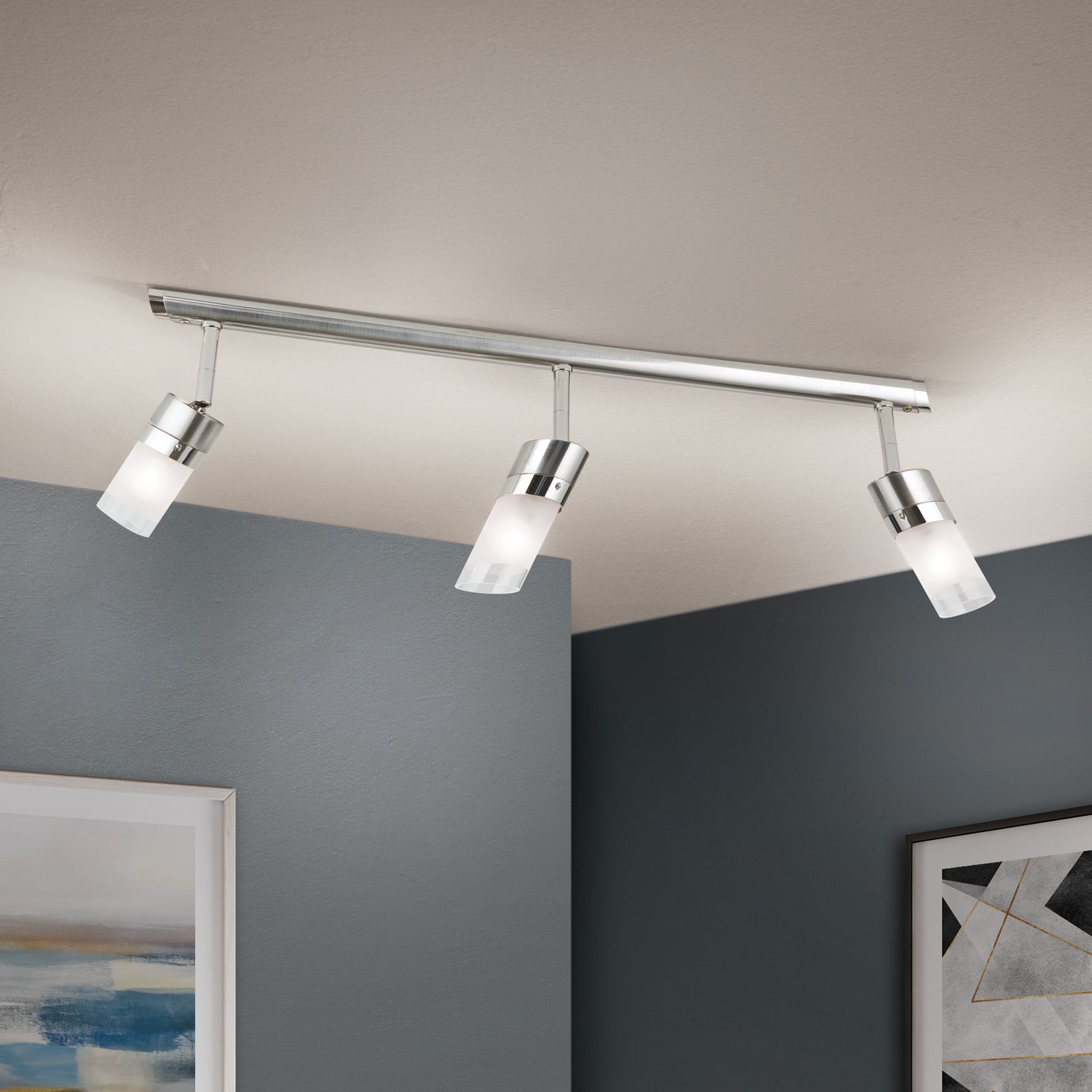 Strahler SPOT EXCLUSIVE, 3-flammig, Satin, mit klar matten Gläsern