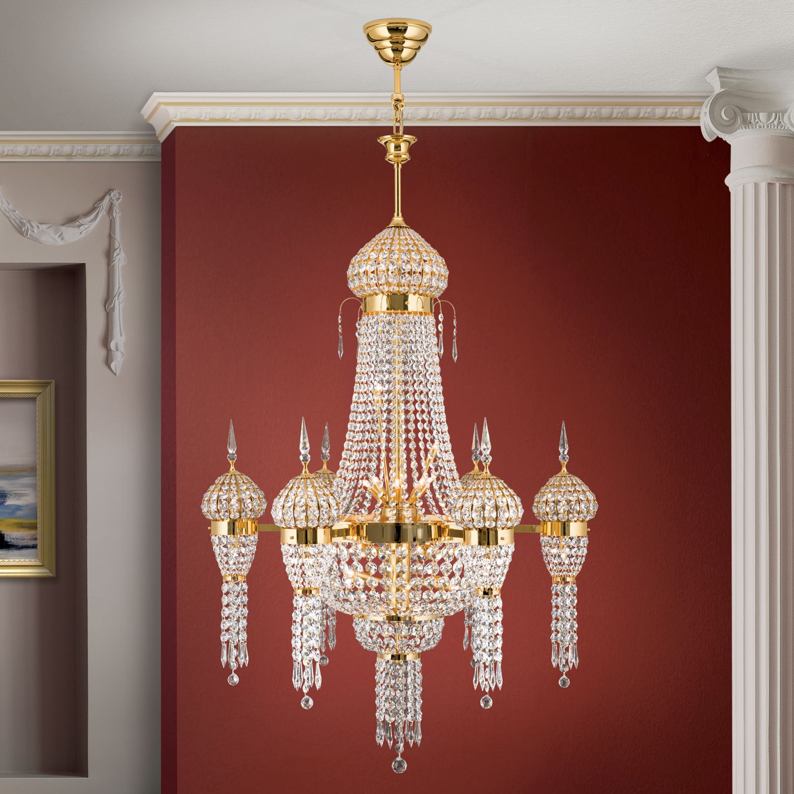 Chandelier ORIENTAL, 36-flames, gold