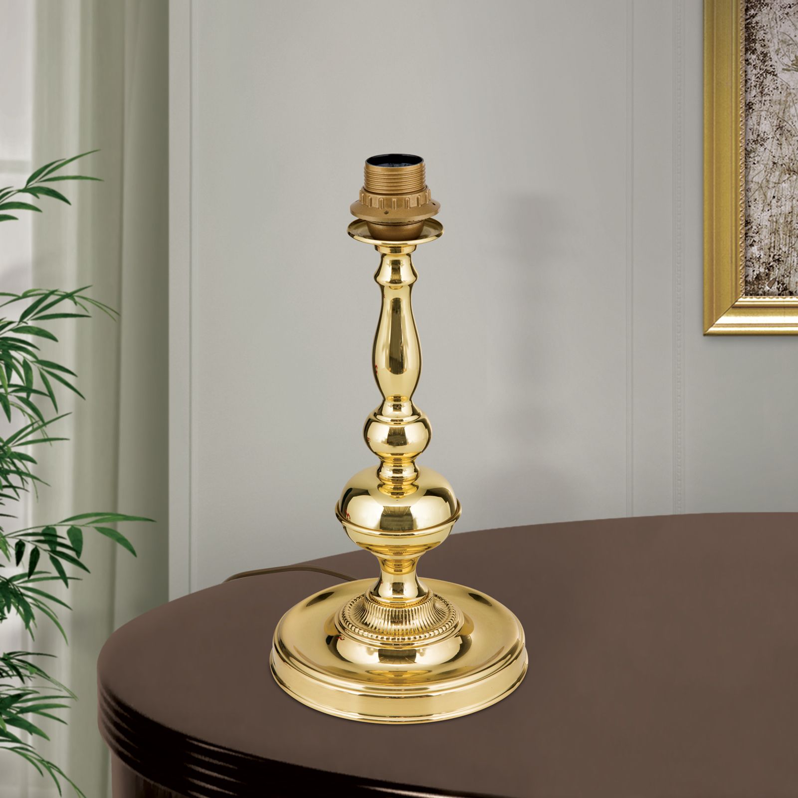 Tischlampenfuß FLÄMISCH, Messing, ohne Schirm, Höhe 39 cm