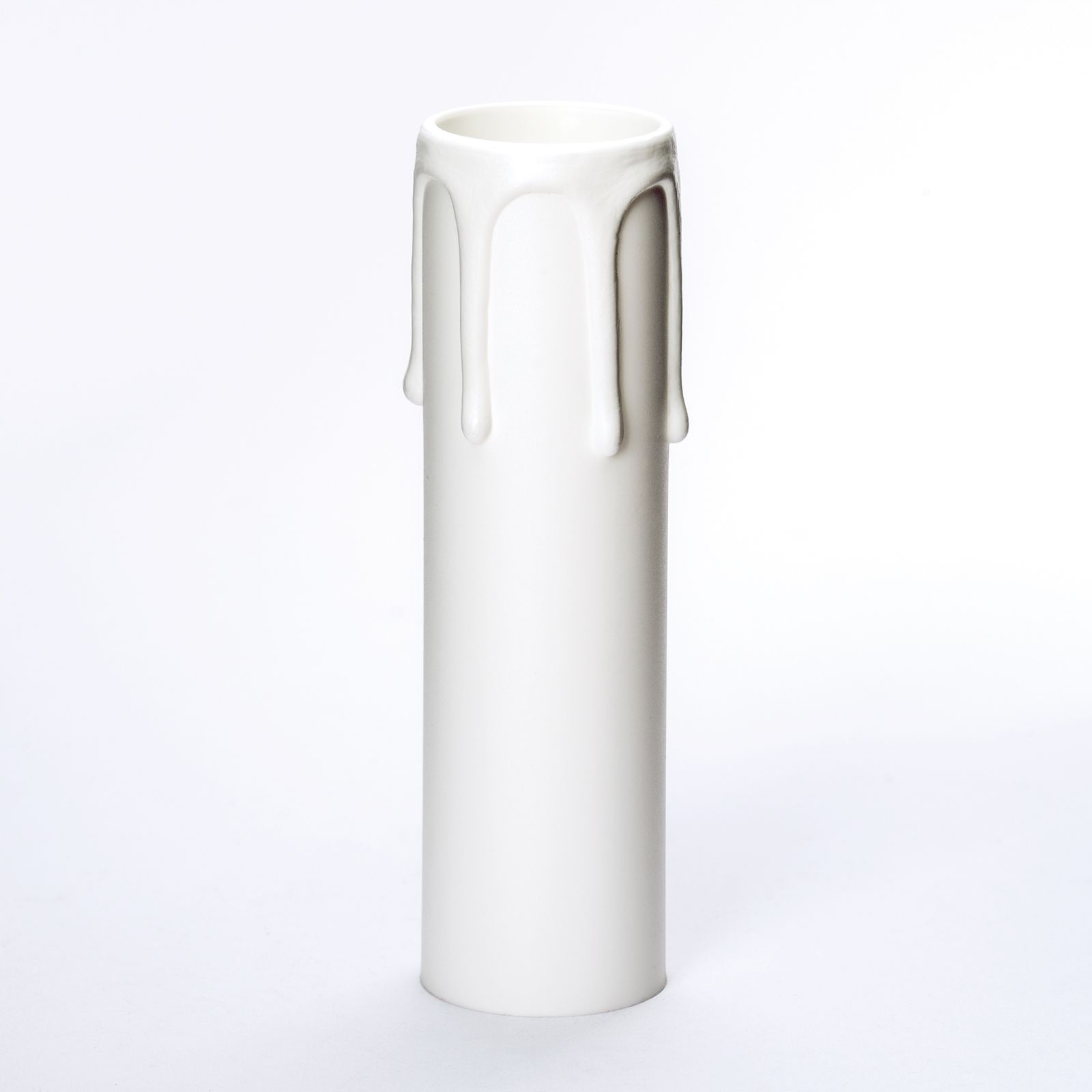 Kerzenhülse mit Tropfen, E14, 105 mm, Weiß