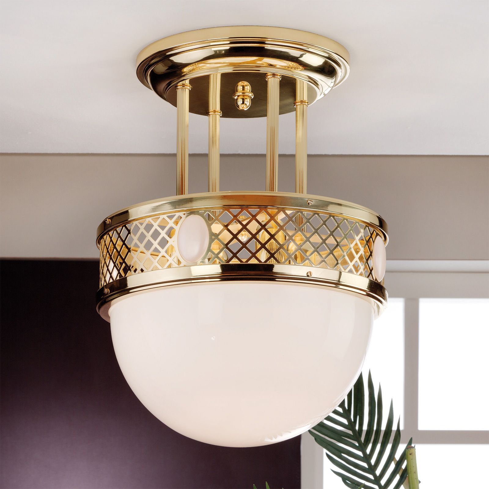 Abgehängte Deckenleuchte ALT WIEN, Messing glänzend, 40cm