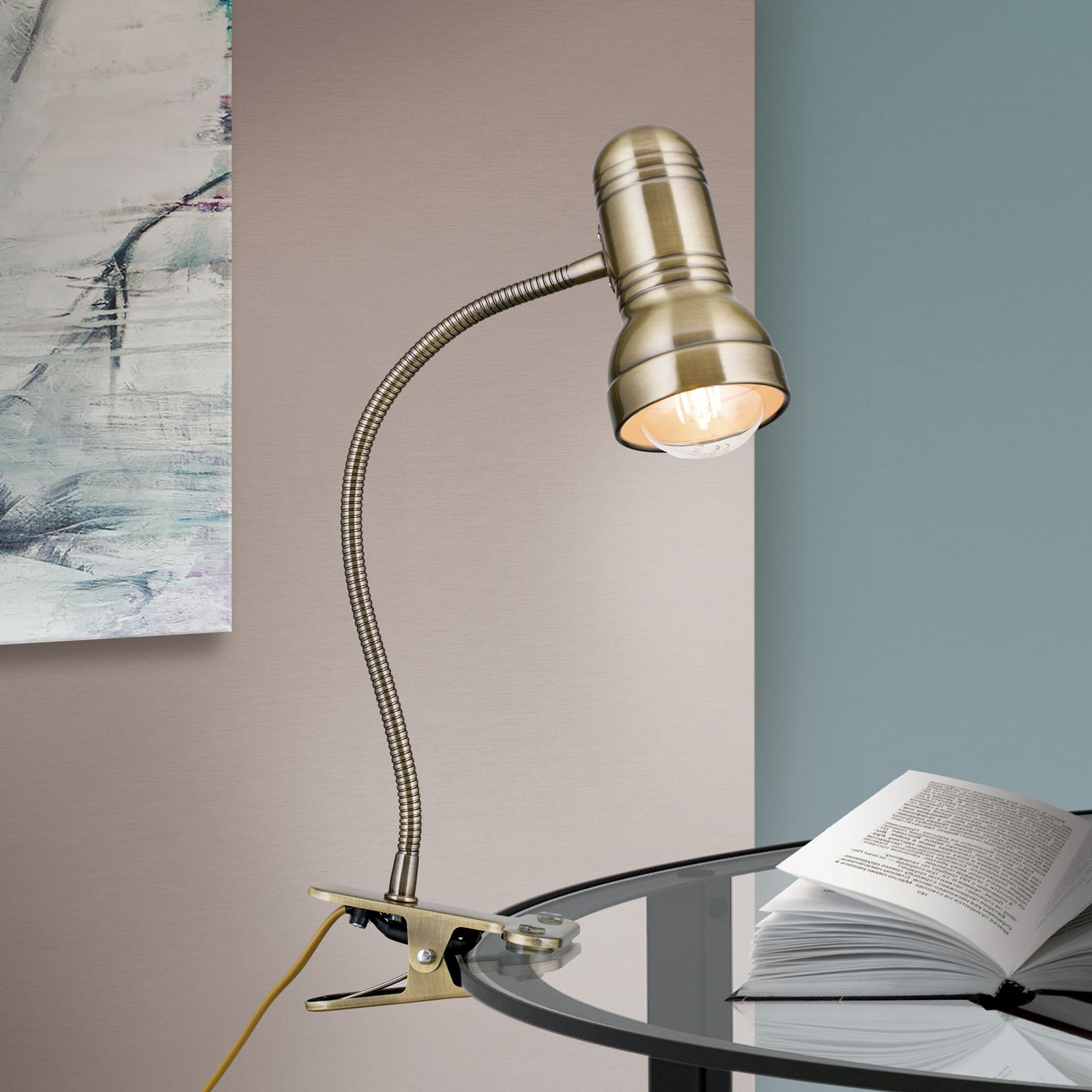 Klemmstrahler WILHELM, Patina, lang