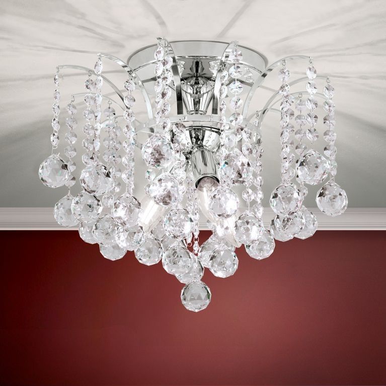 Ceiling chandelier KRISTALL KLASSISCH, 3-flames, chrome