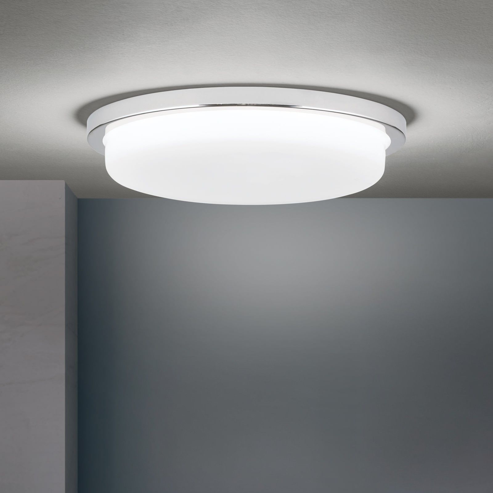 LEROX LED Ceiling Light, chrome finish, Ø 30cm