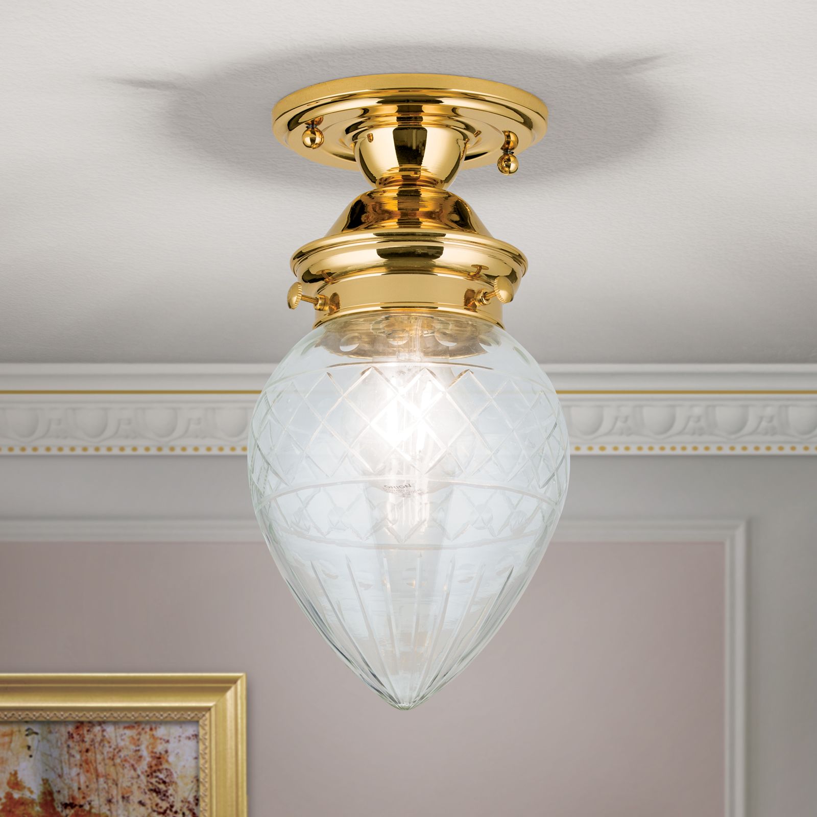 Deckenleuchte BUDAPEST, 1-flammig, Gold, 15cm