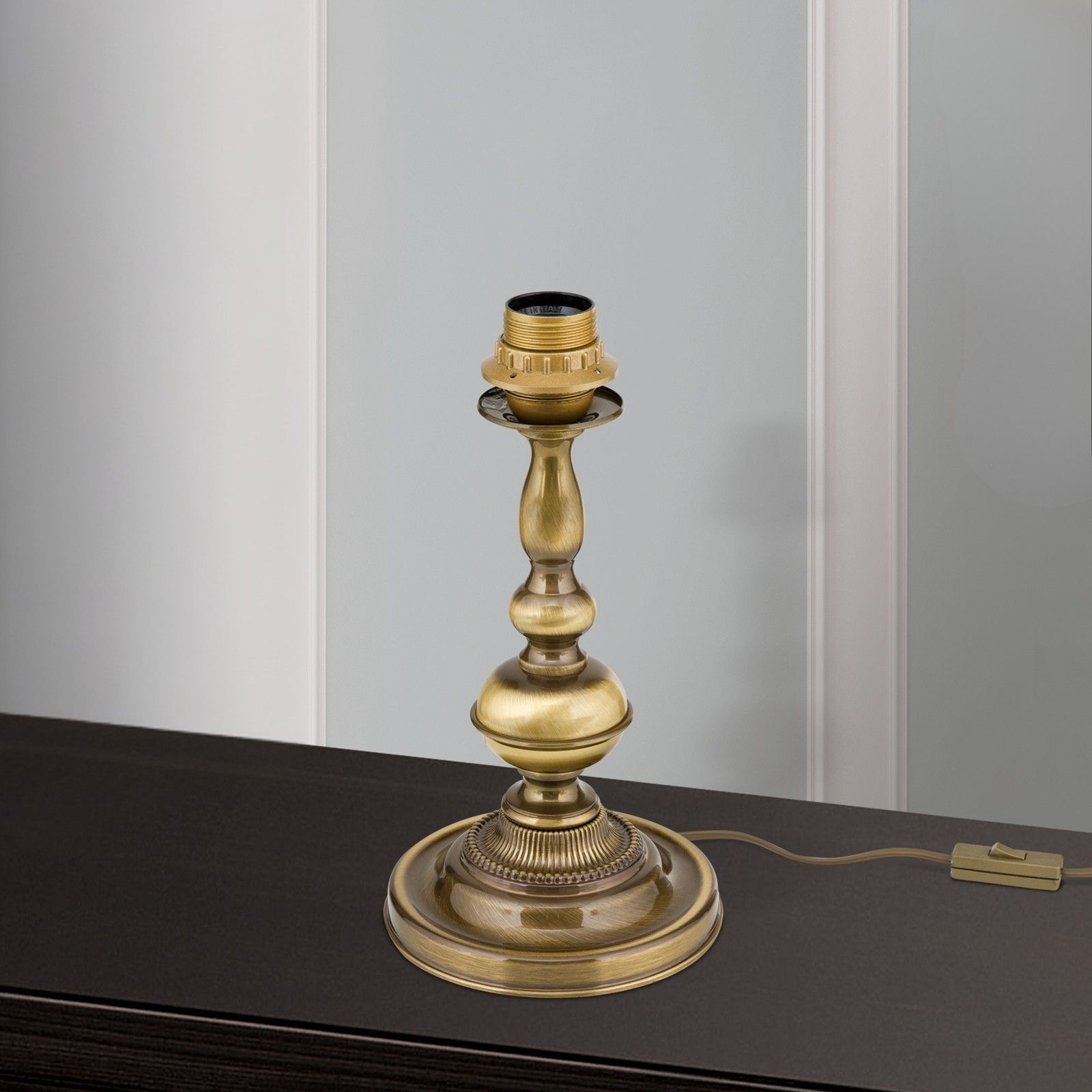 Tischlampenfuß FLÄMISCH, Patina, ohne Schirm, Höhe 30 cm