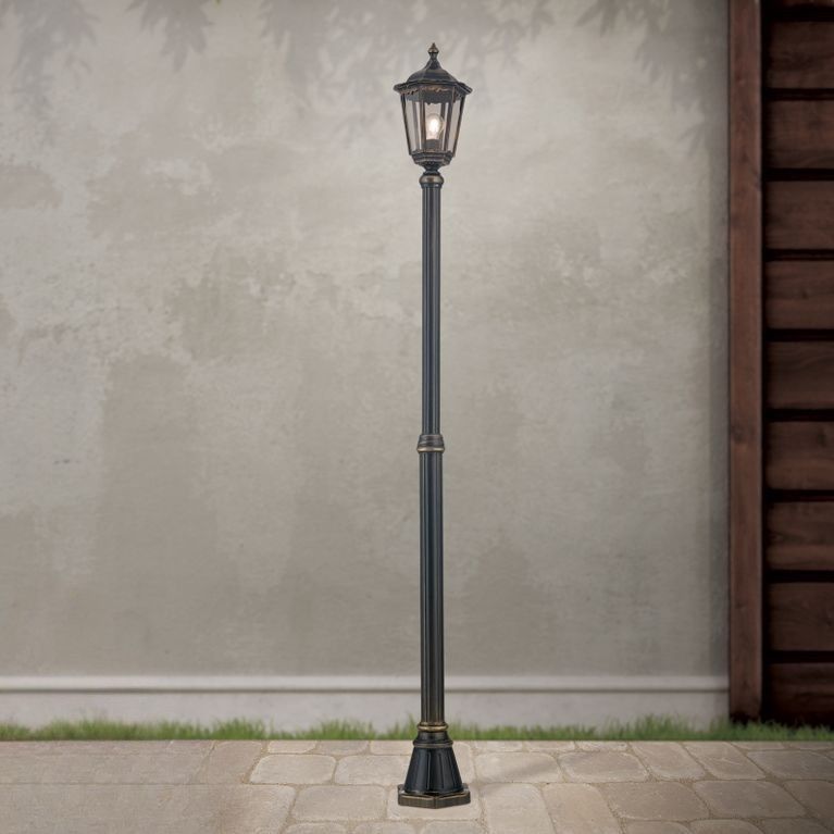 Außenleuchte PUCHBERG, Schwarz-Gold, H211cm