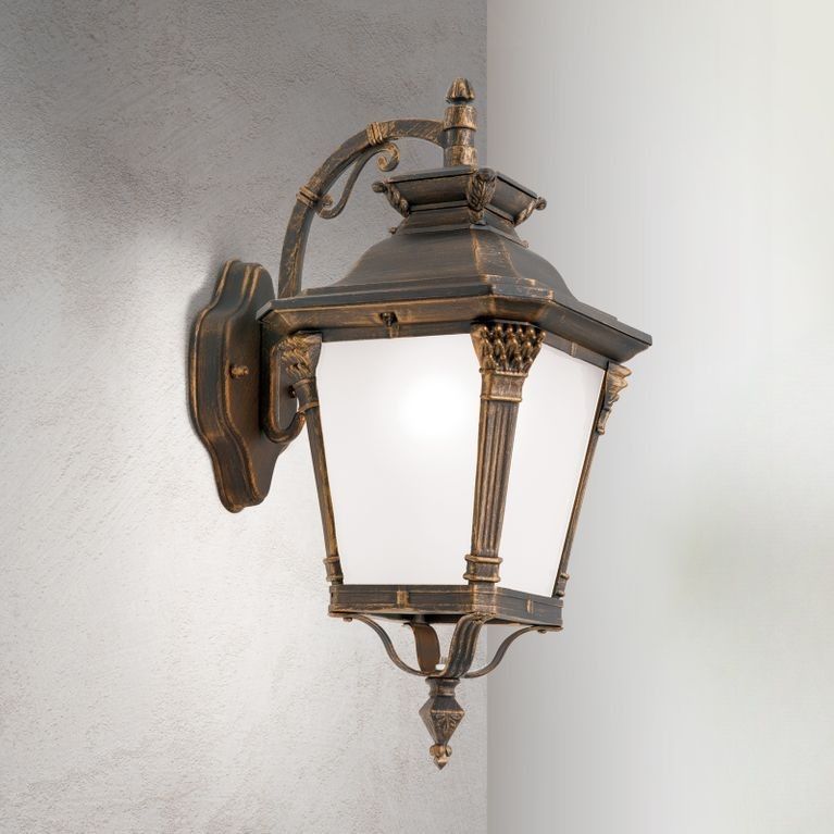 Wandaußenleuchte AIKO, Patina abwärts